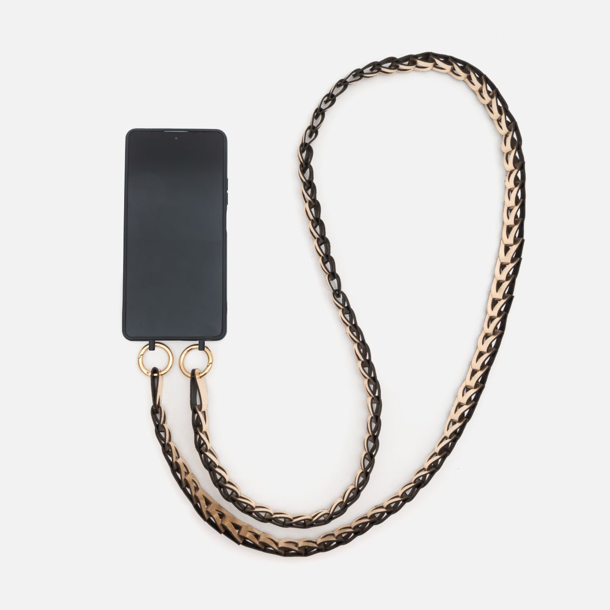 Phone Strap em Couro Ouro Light - Balaia