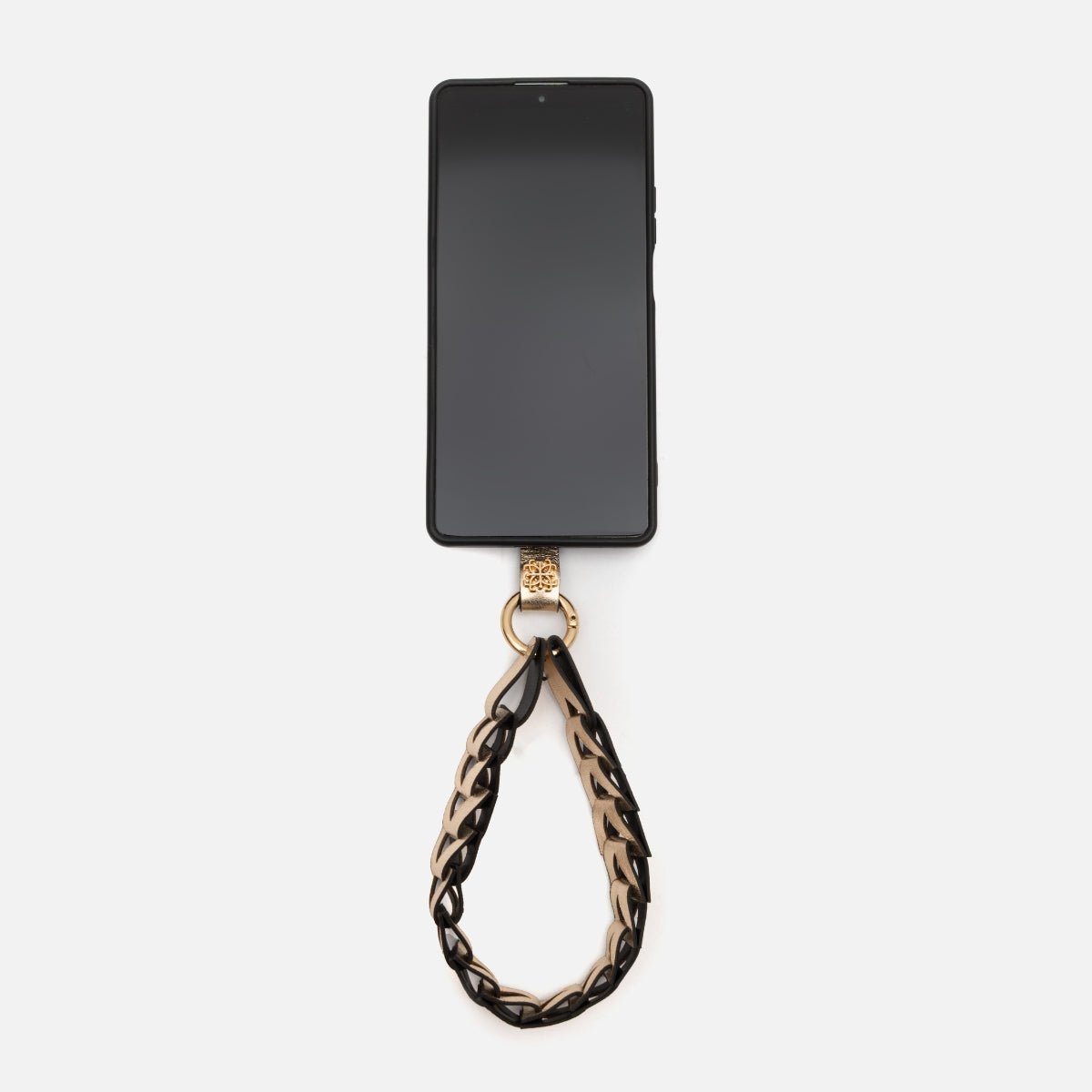 Phone Strap em Couro Ouro Light - Balaia