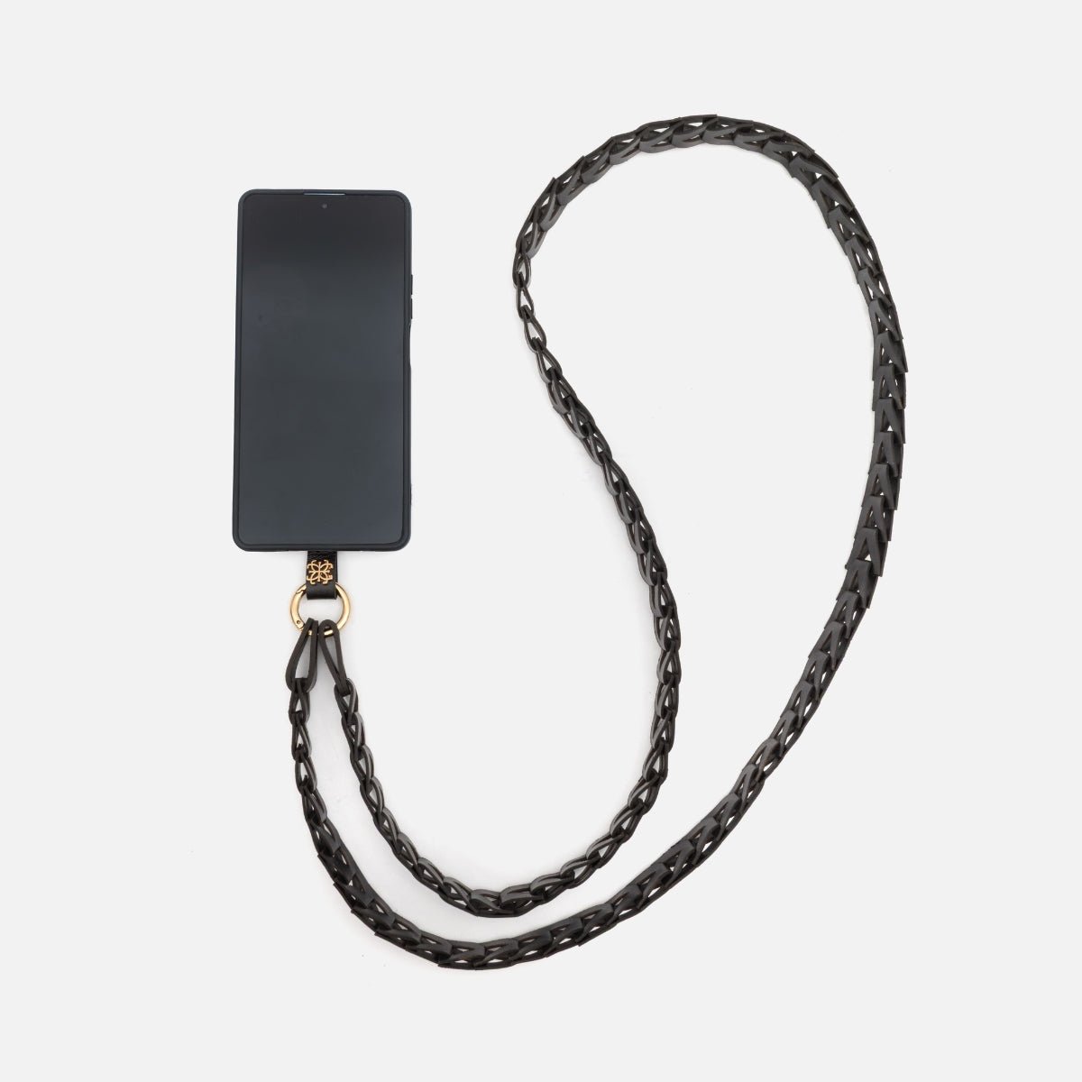 Phone Strap em Couro Preto - Balaia