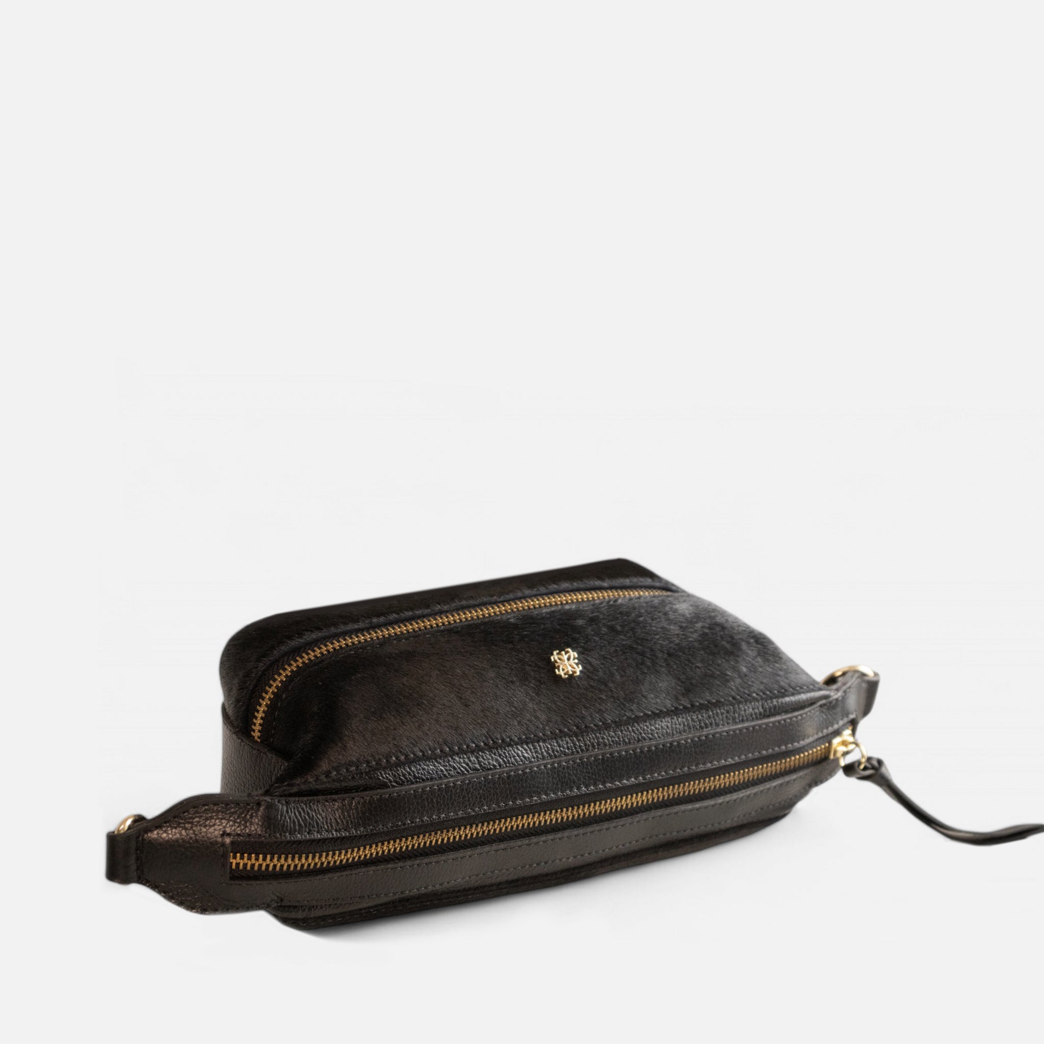 Pochete Amélie P em Couro Animal Preto