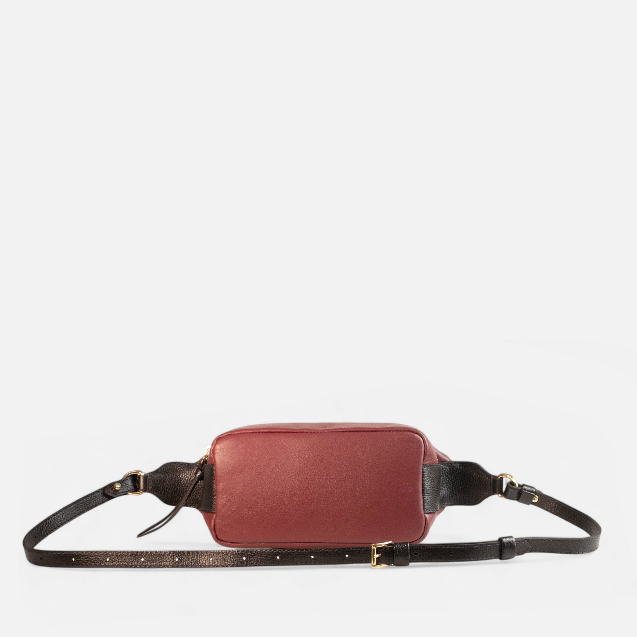 Pochete Amélie P em Couro Rubi e Preto