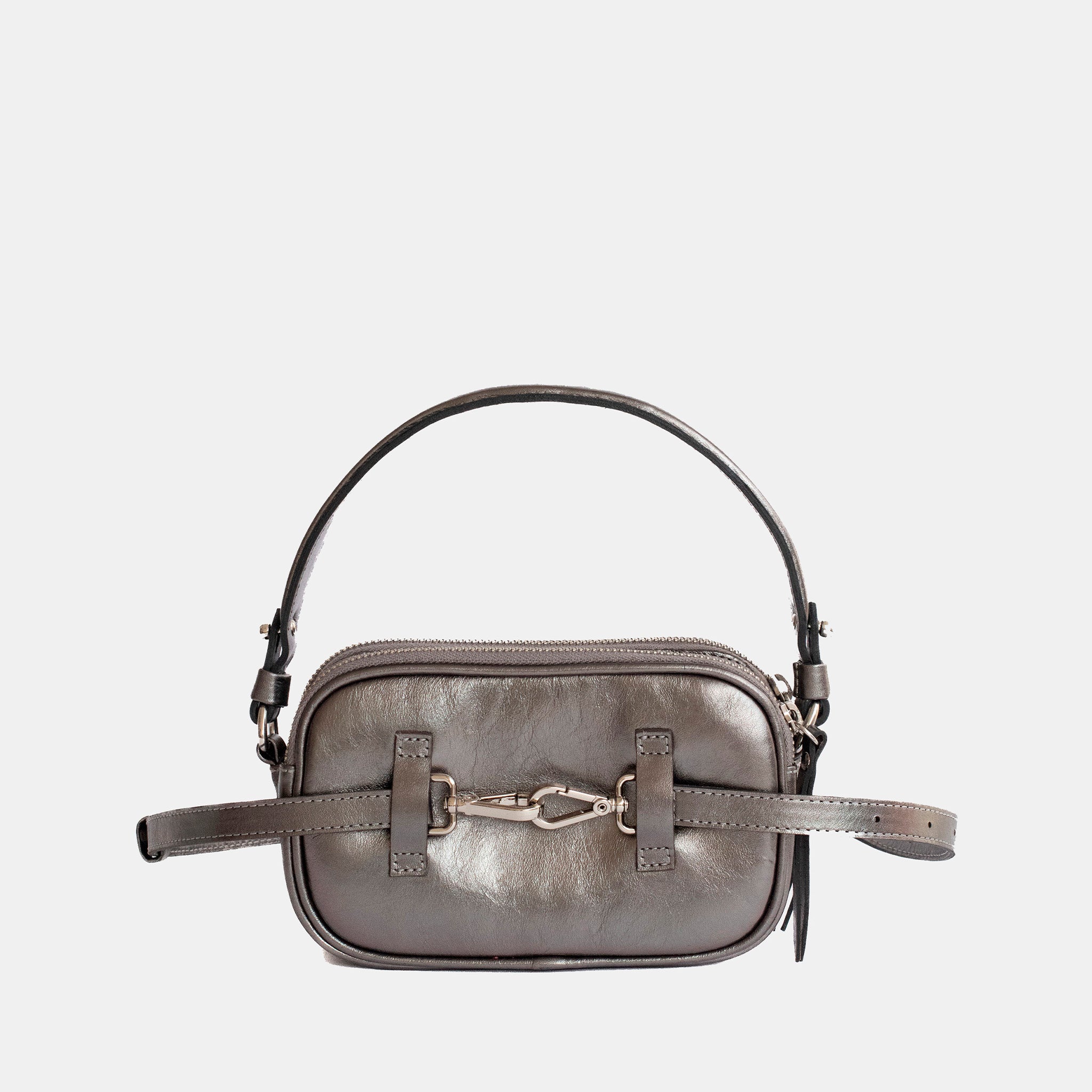 Pochete Milla em Couro Carbono