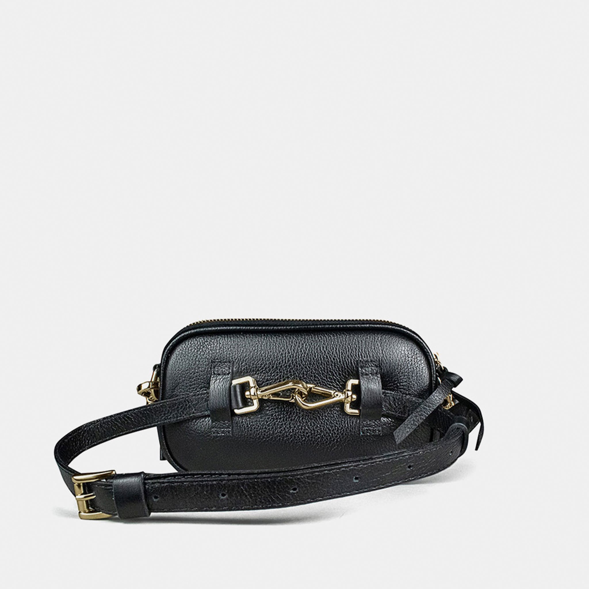 Pochete Milla em Couro Preto