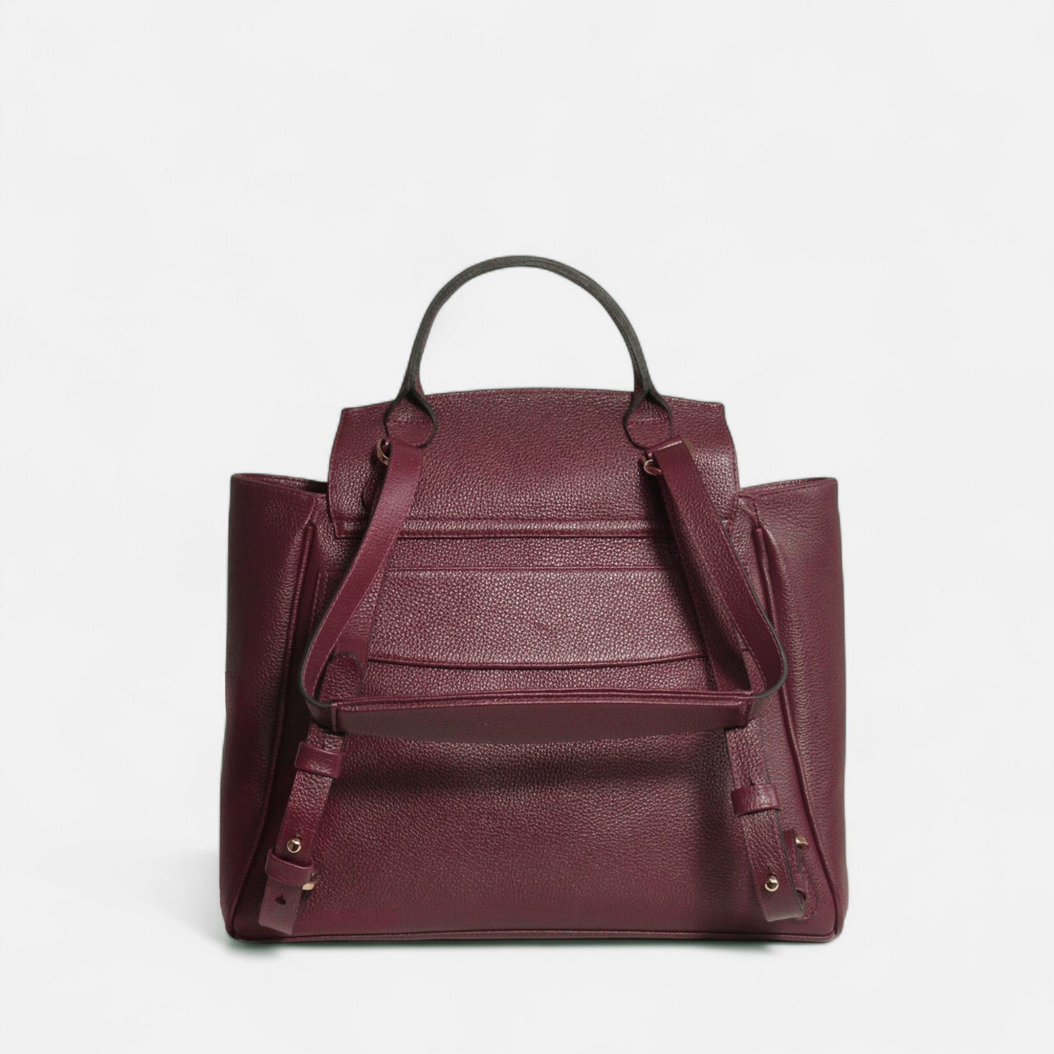 Mochila Rebeca G em Couro Cabernet