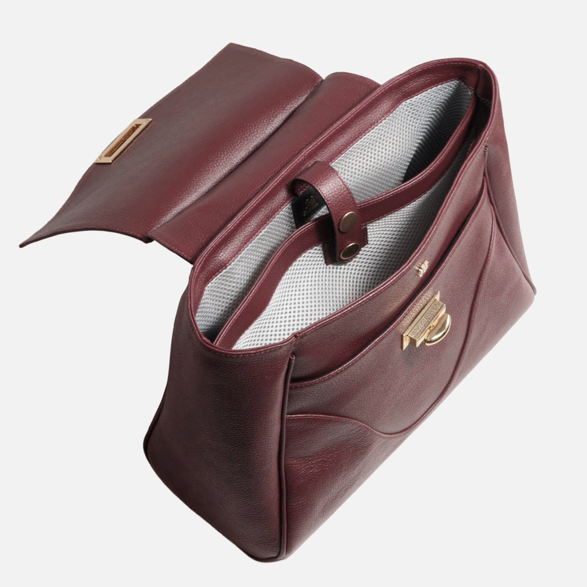 Mochila Rebeca G em Couro Cabernet