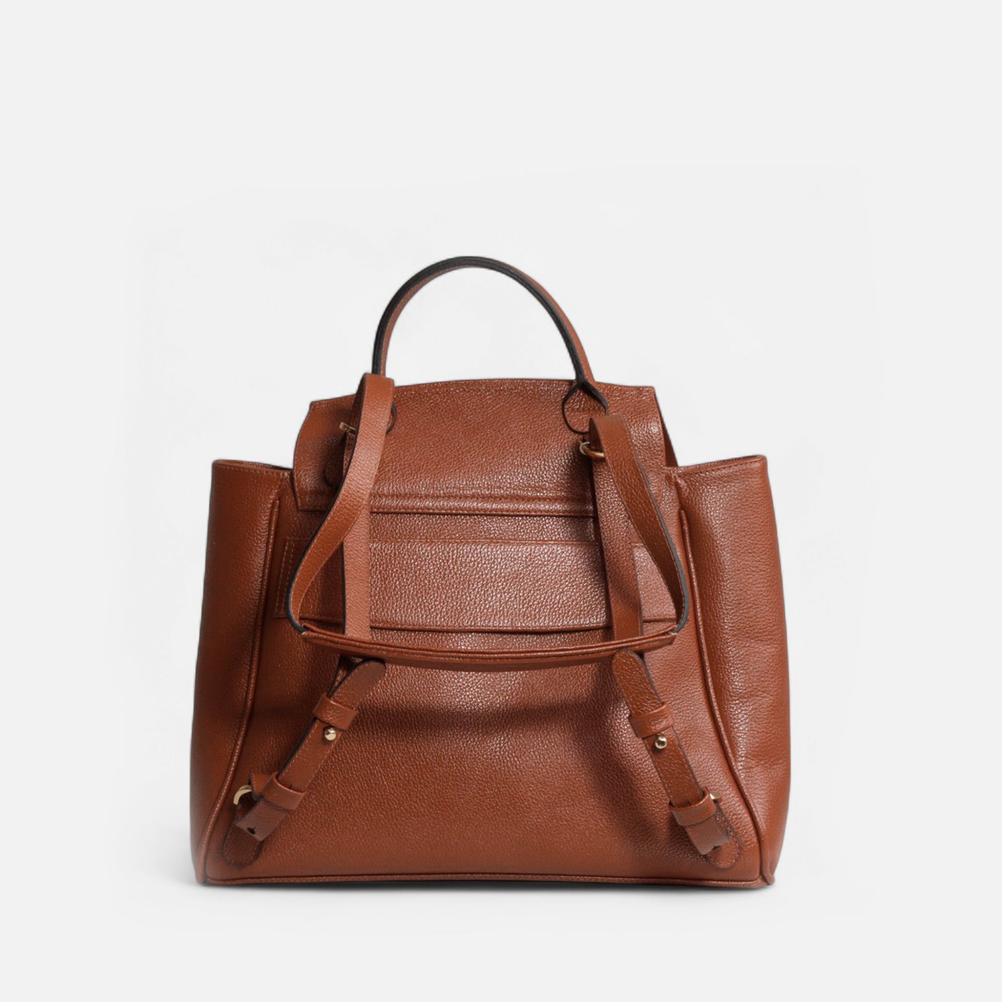 Mochila Rebeca G em Couro Cognac