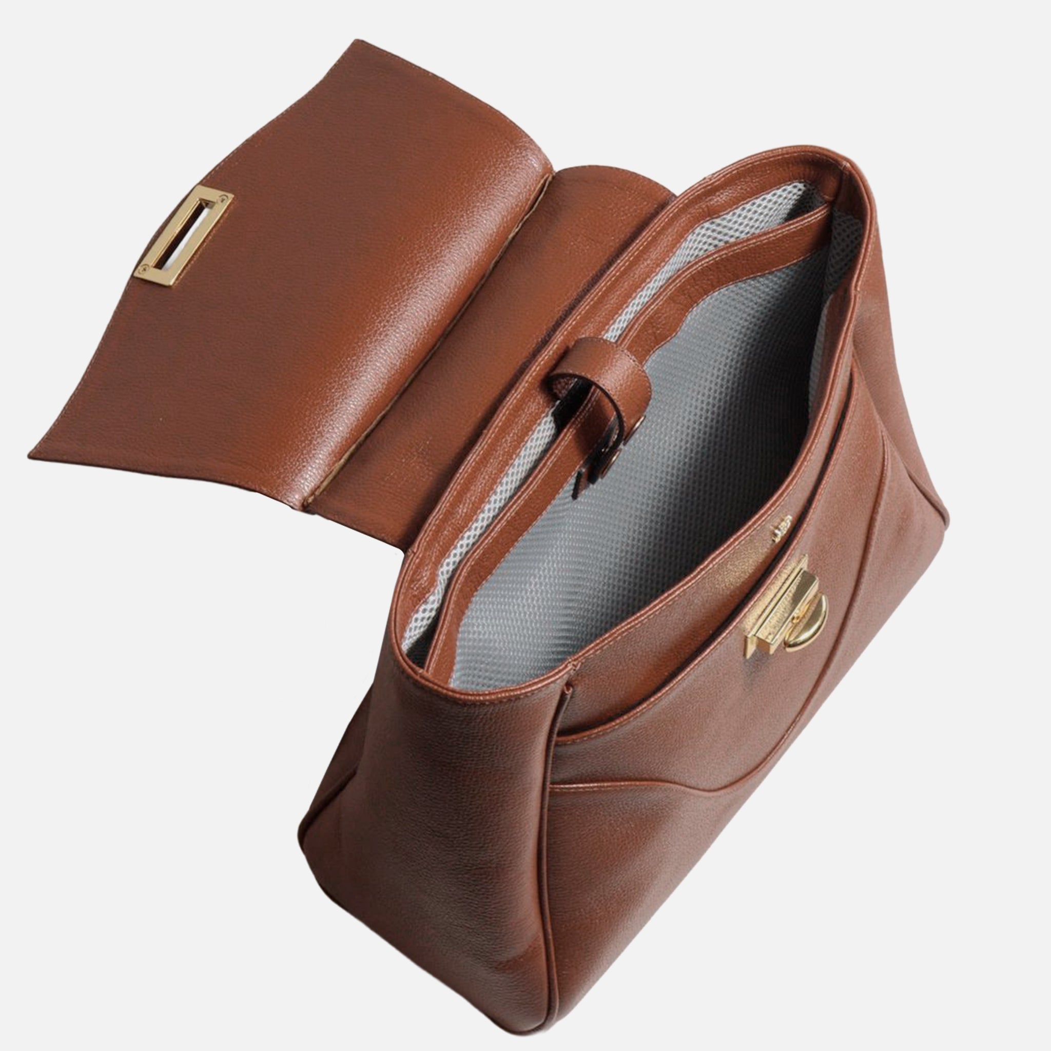 Mochila Rebeca G em Couro Cognac