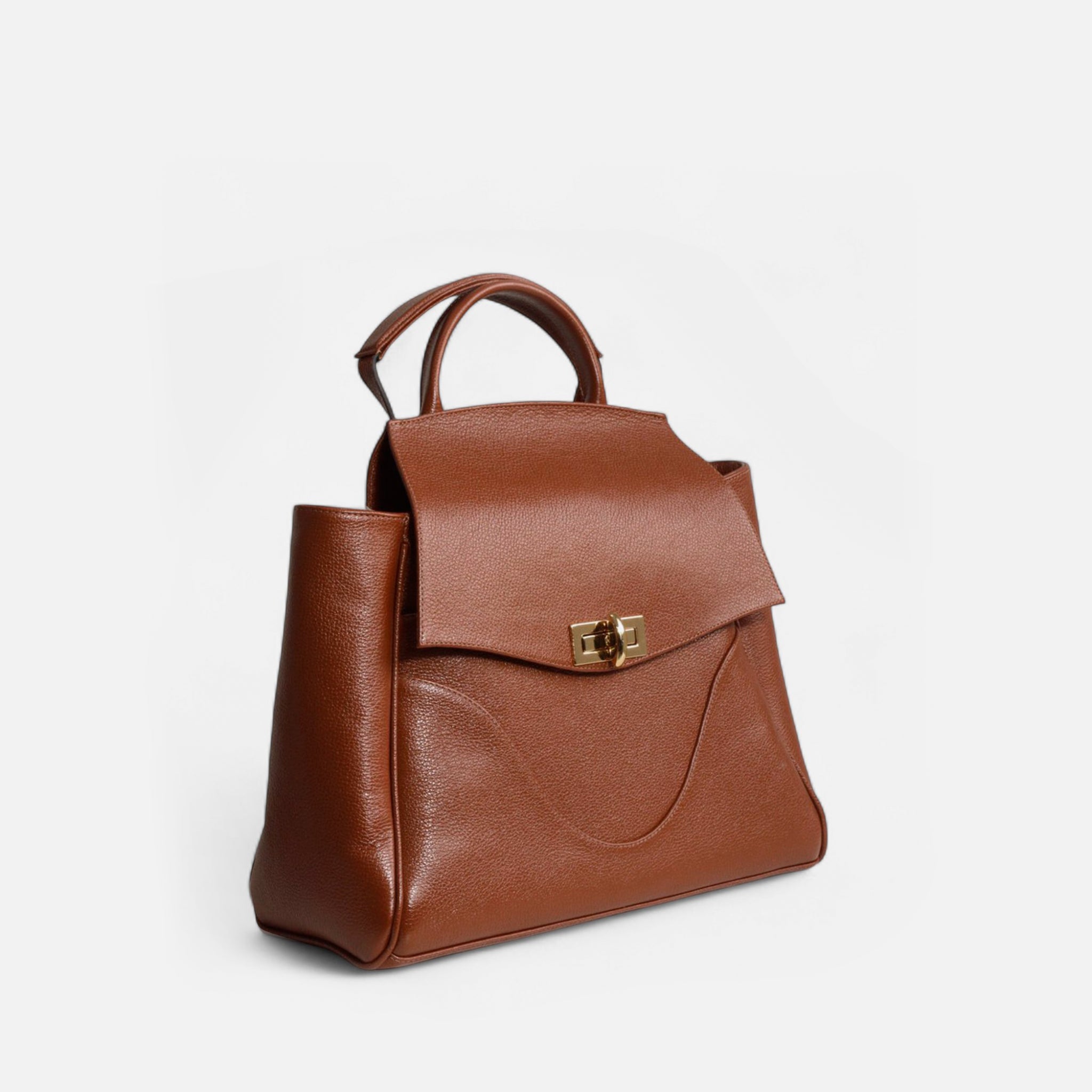 Mochila Rebeca G em Couro Cognac