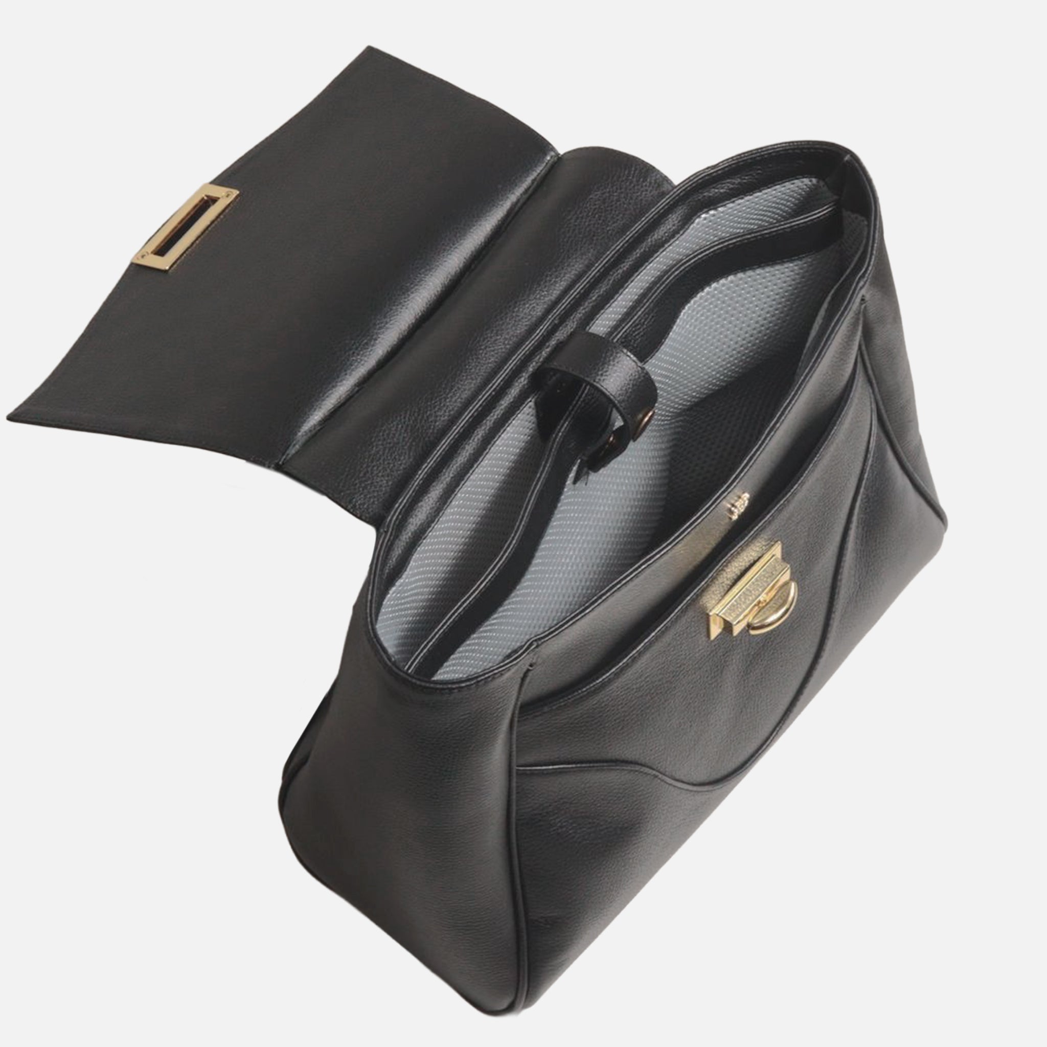 Mochila Rebeca G em Couro Preto