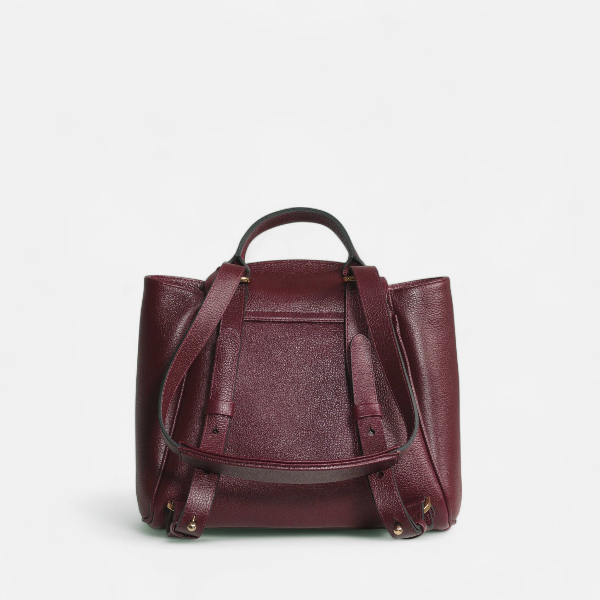 Mochila Rebeca M em Couro Cabernet