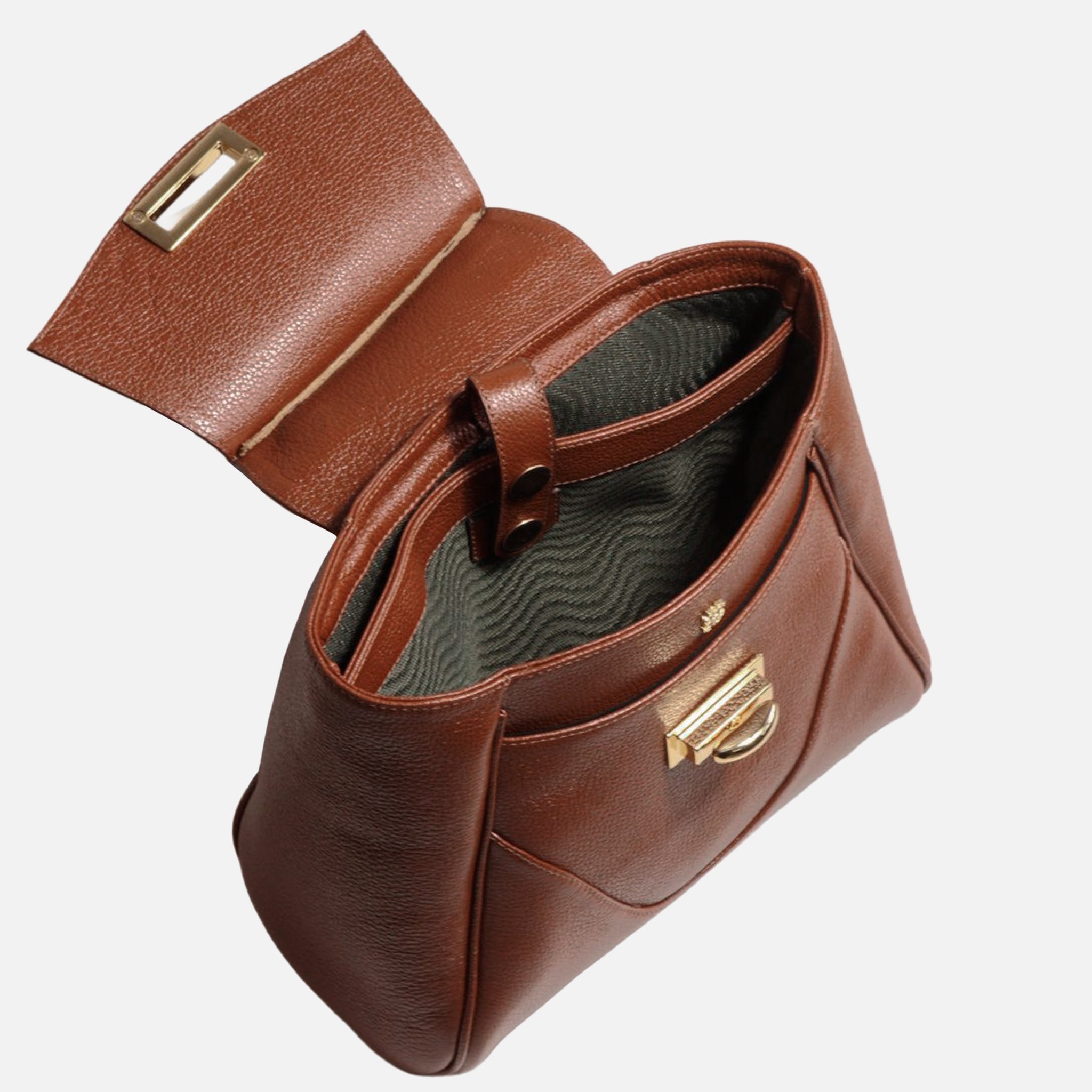 Mochila Rebeca M em Couro Conhaque
