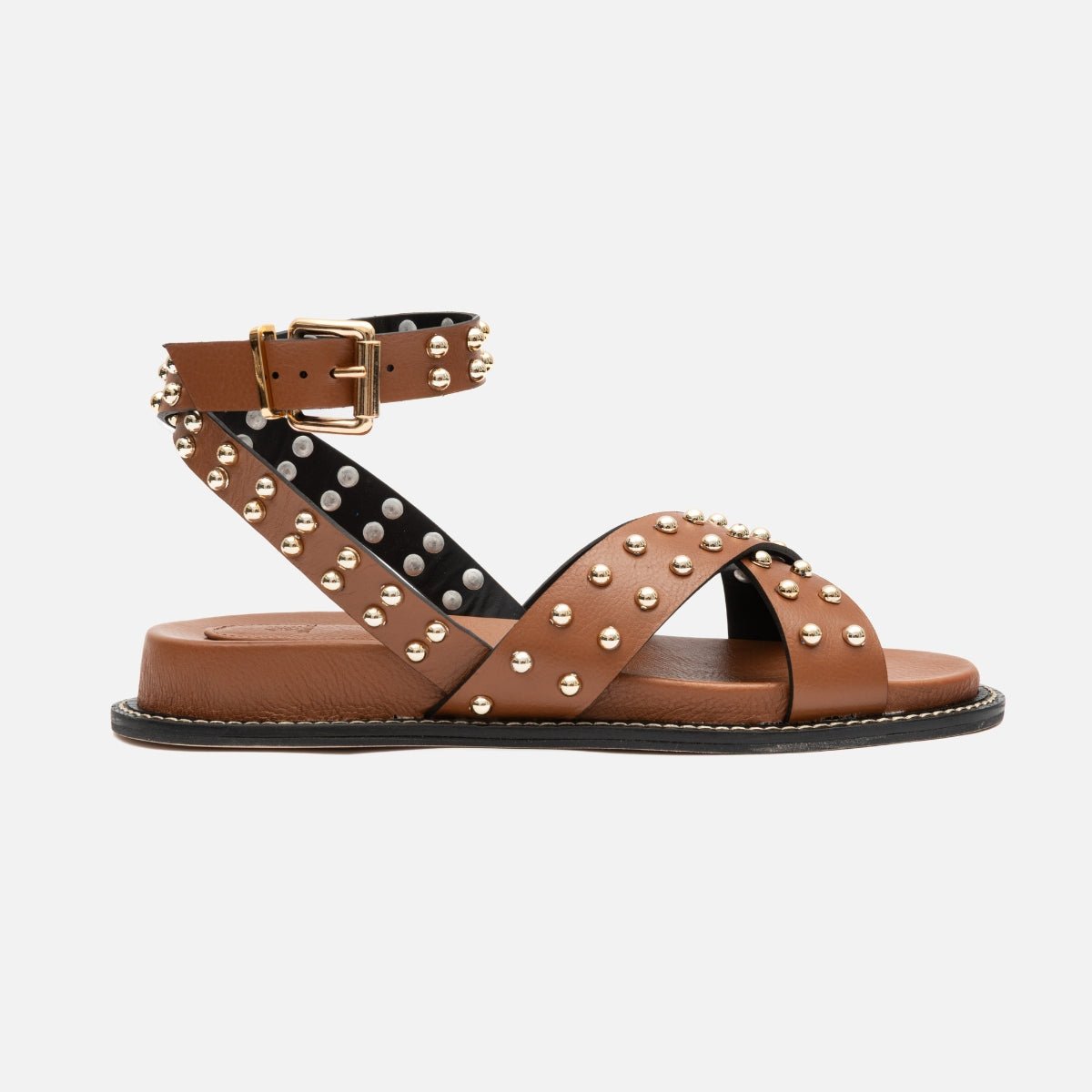 Sandália boho com aplicações carmel - Balaia