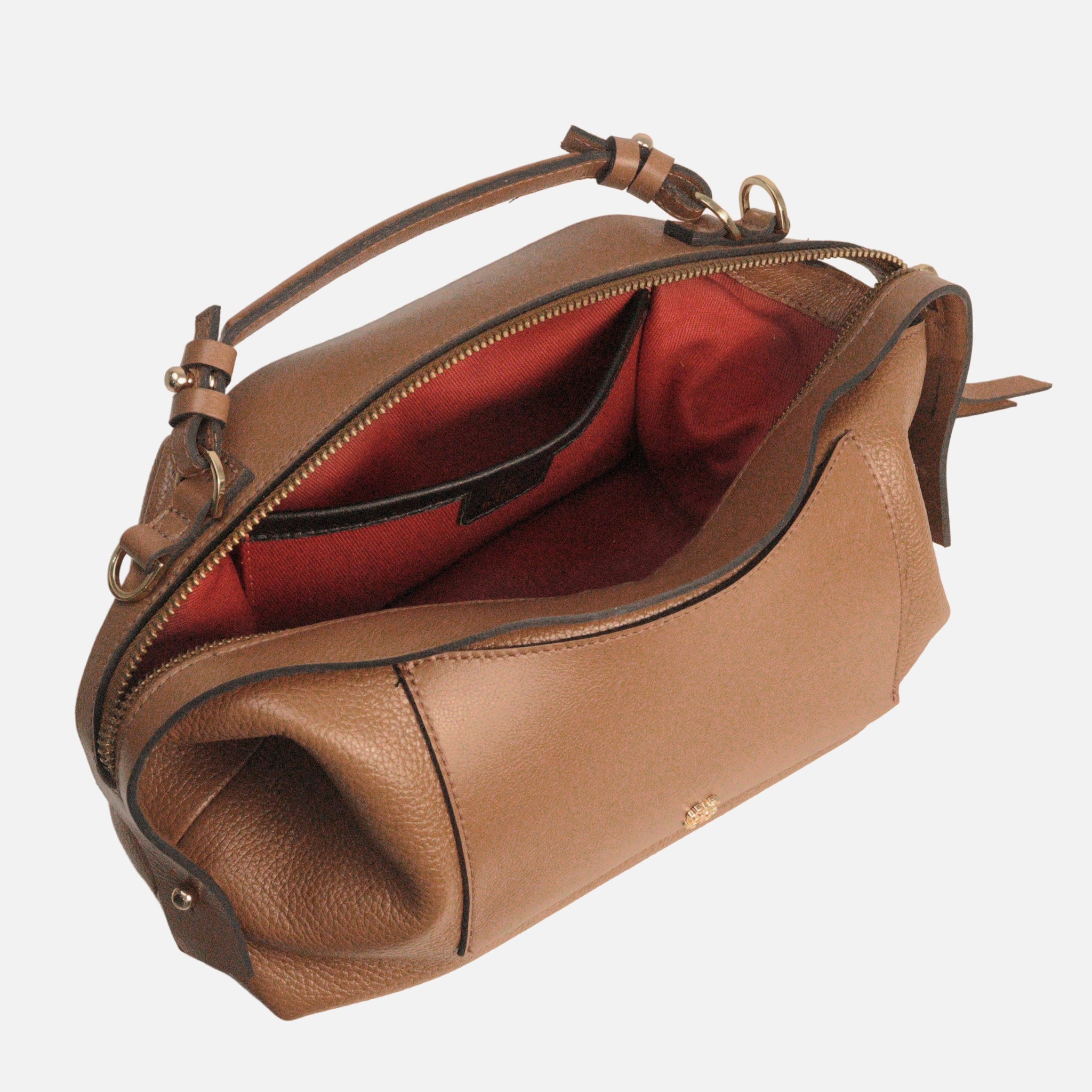 Bolsa Sil M em Couro Carmel