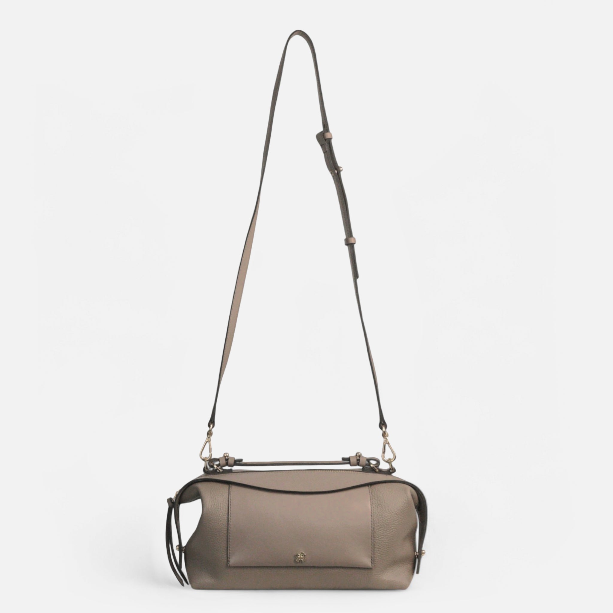 Bolsa Sil M em Couro Grigio