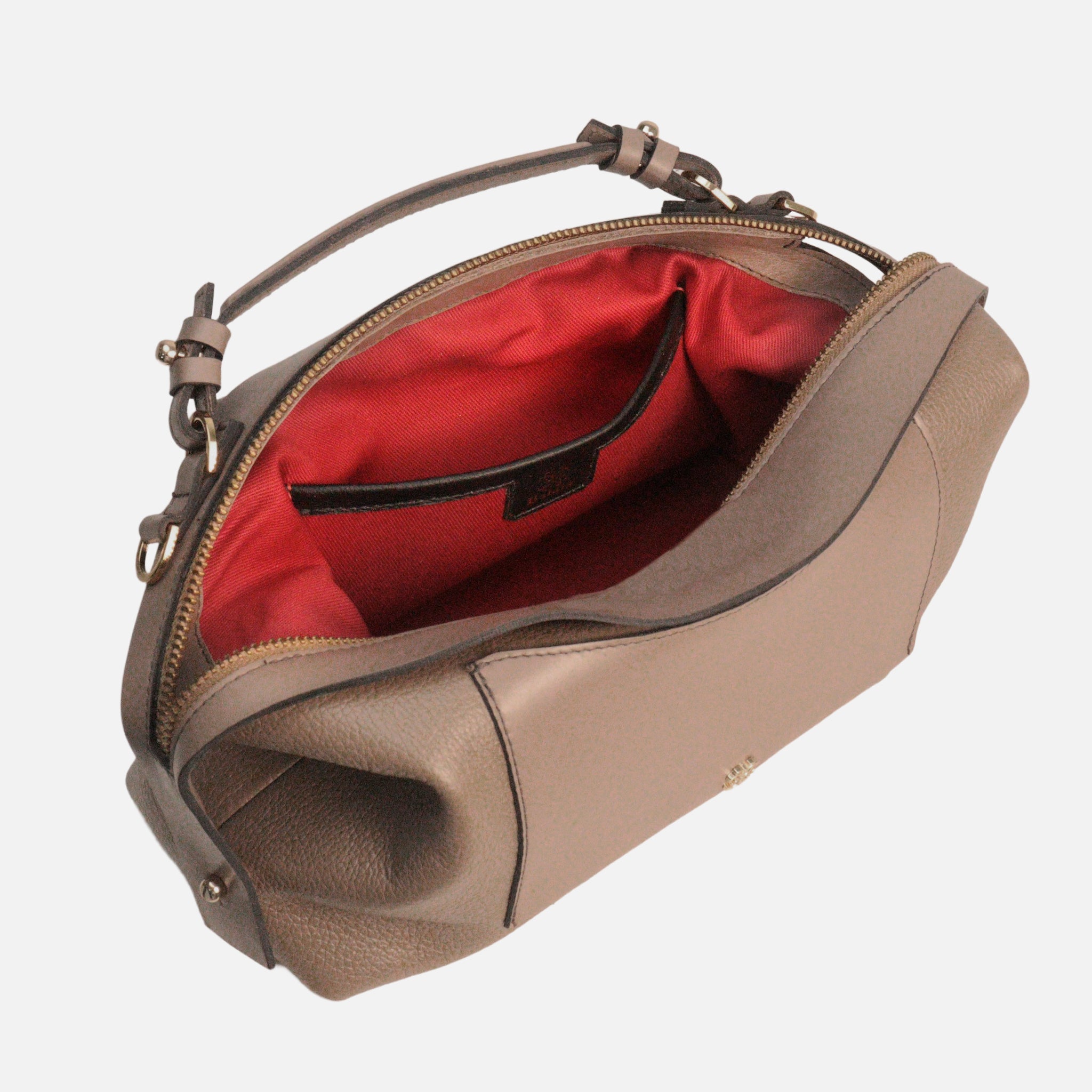 Bolsa Sil M em Couro Grigio