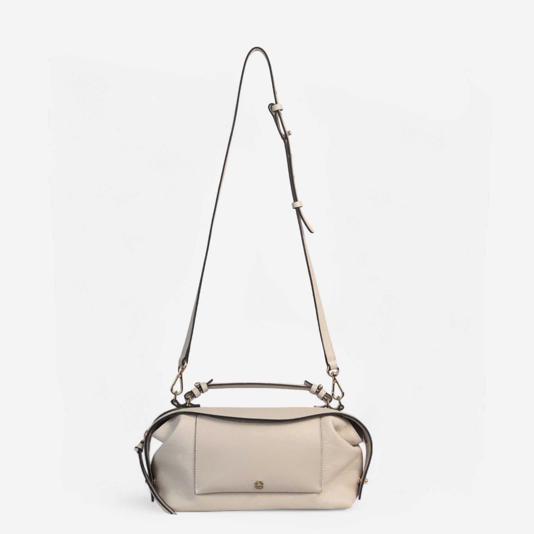 Bolsa Sil M em Couro Off White