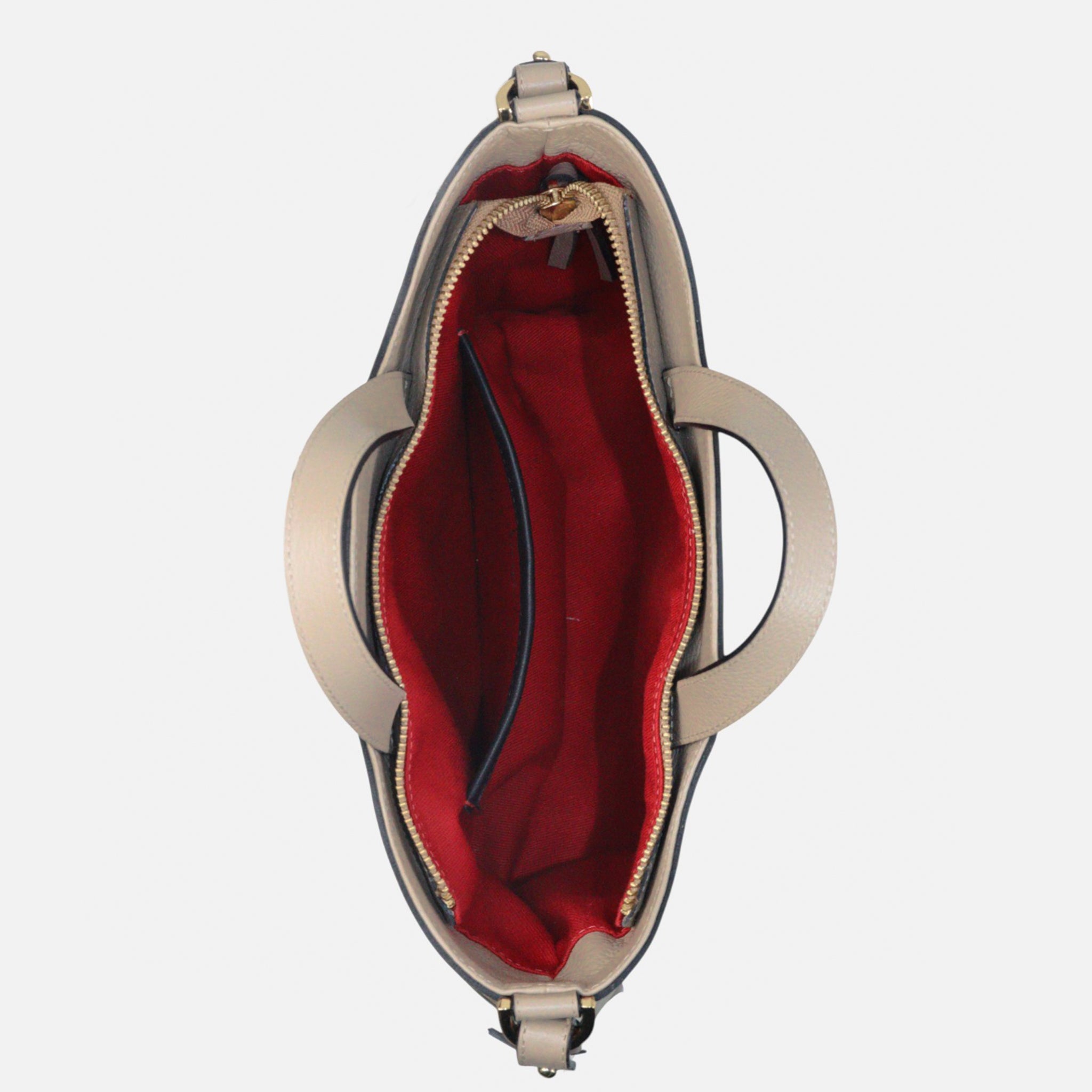 Bolsa Wave em Couro Bege