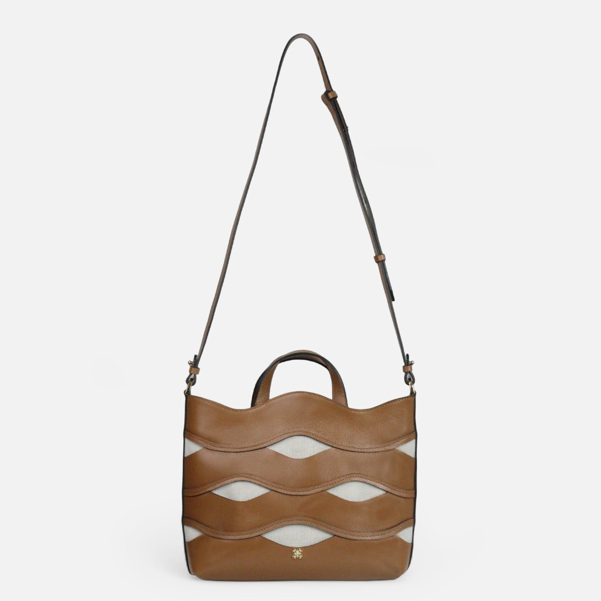 Bolsa Wave em Couro Carmel