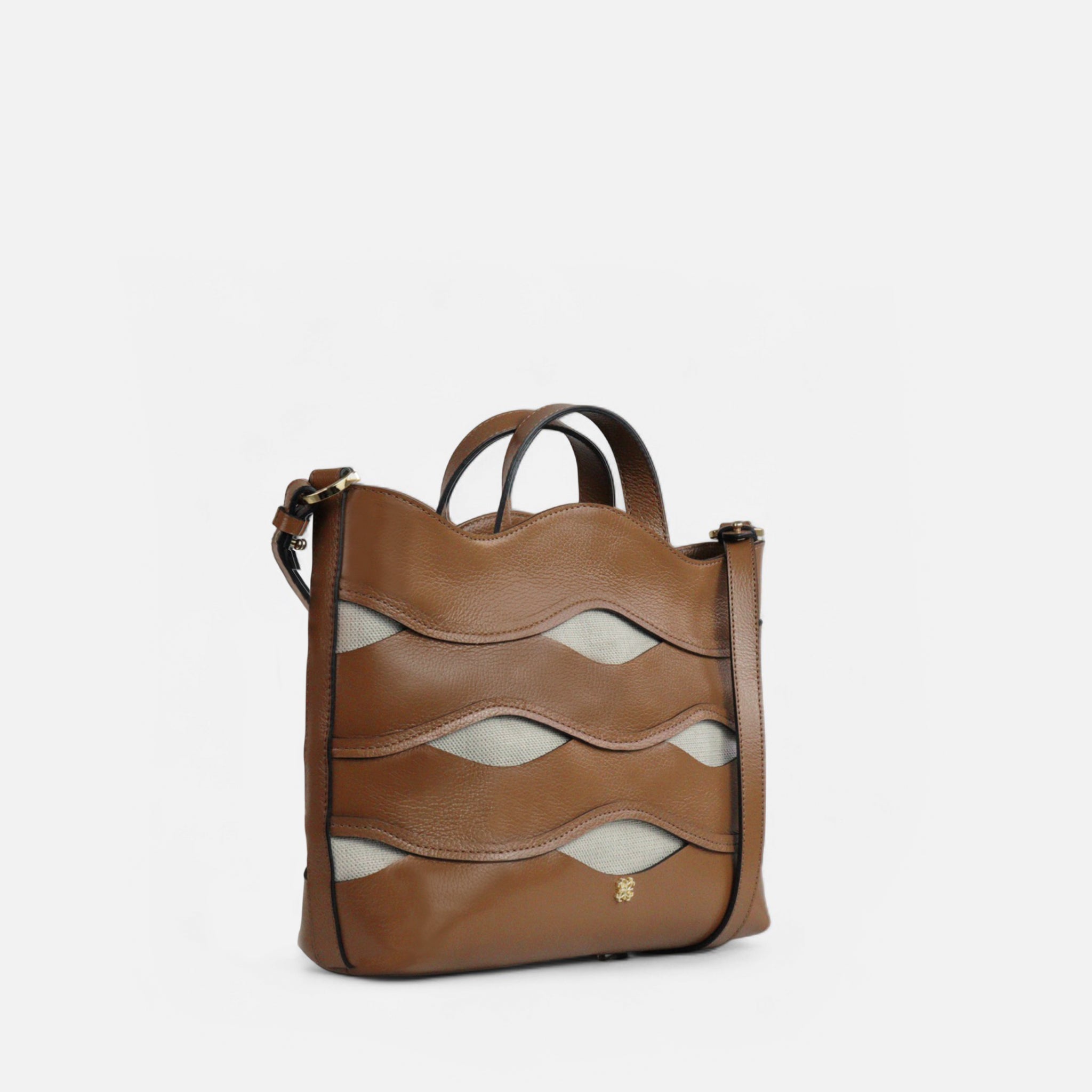 Bolsa Wave em Couro Carmel