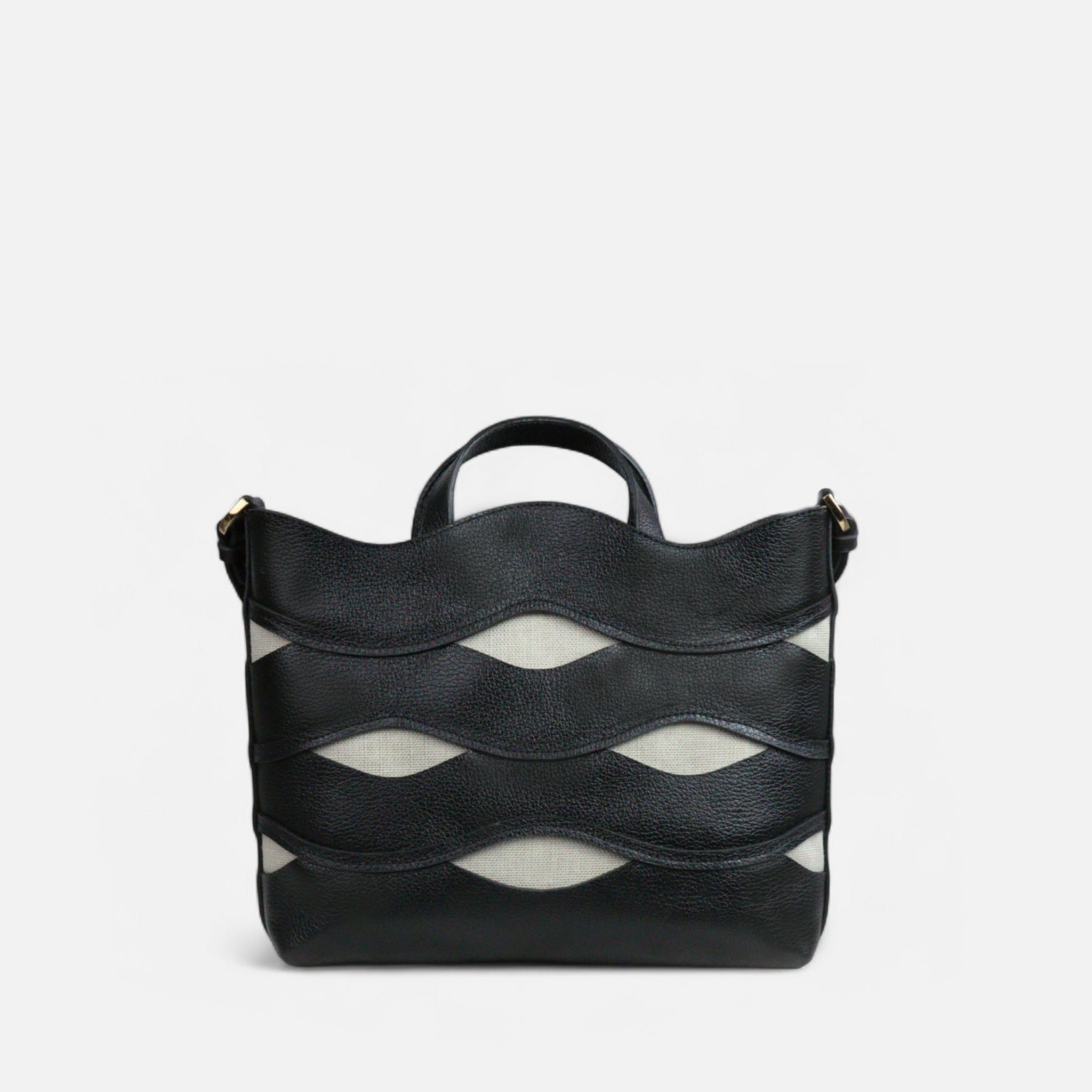 Bolsa Wave em Couro Preto