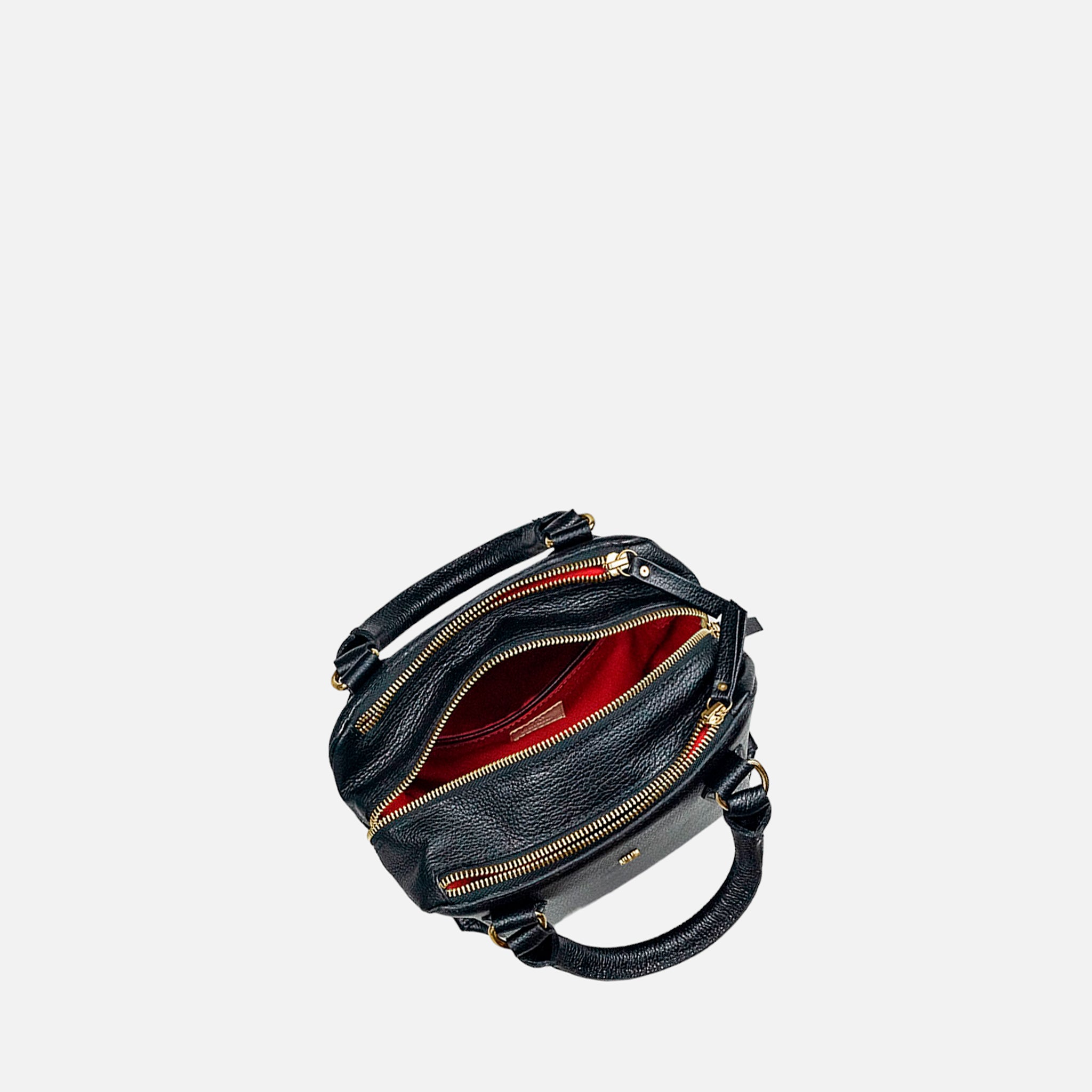 Bolsa Zoe P em Couro Preto