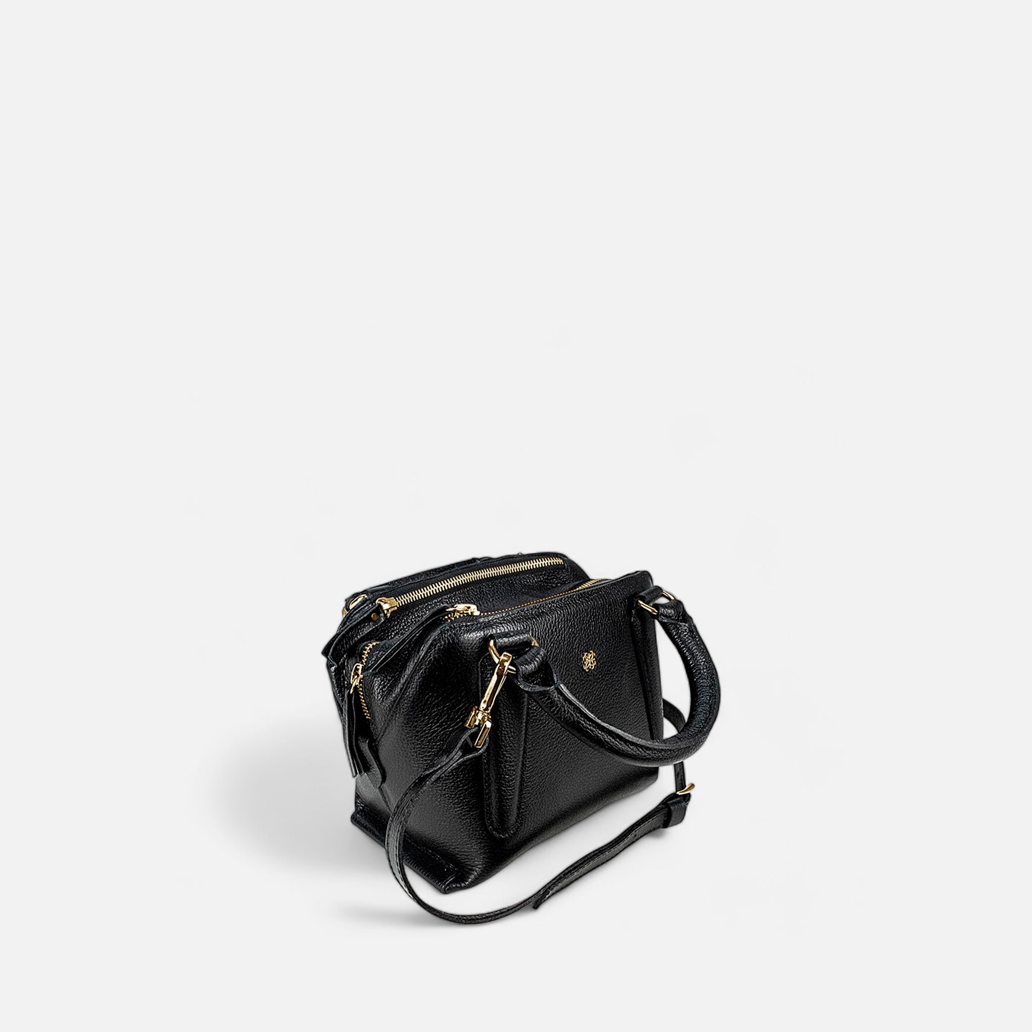 Bolsa Zoe P em Couro Preto