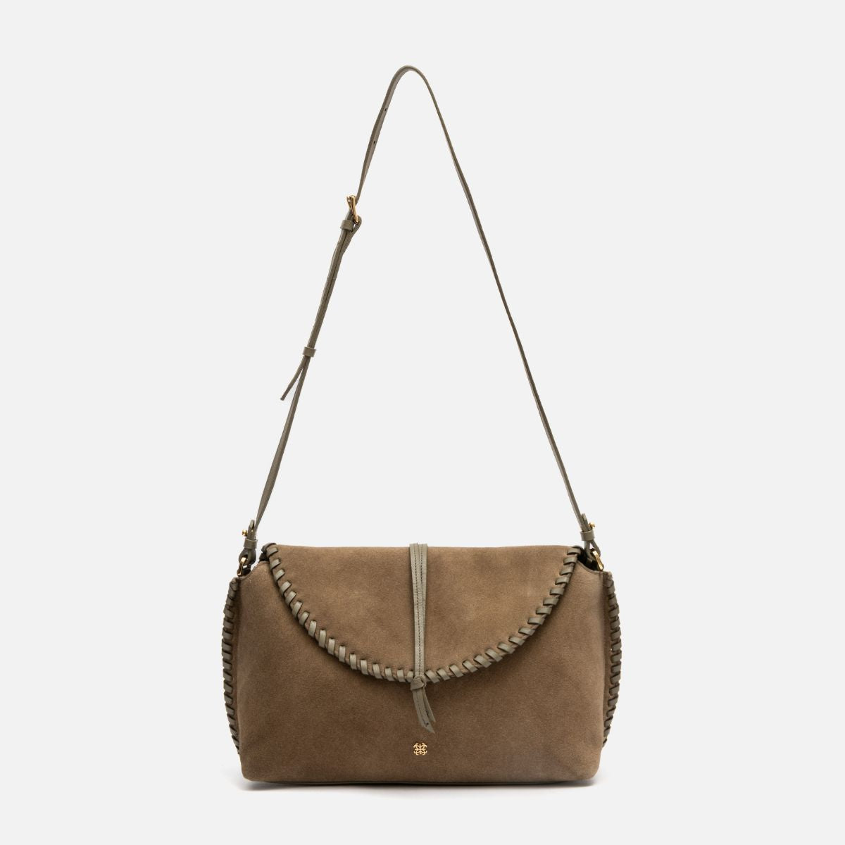 Bolsa Ivy em camurça khaki