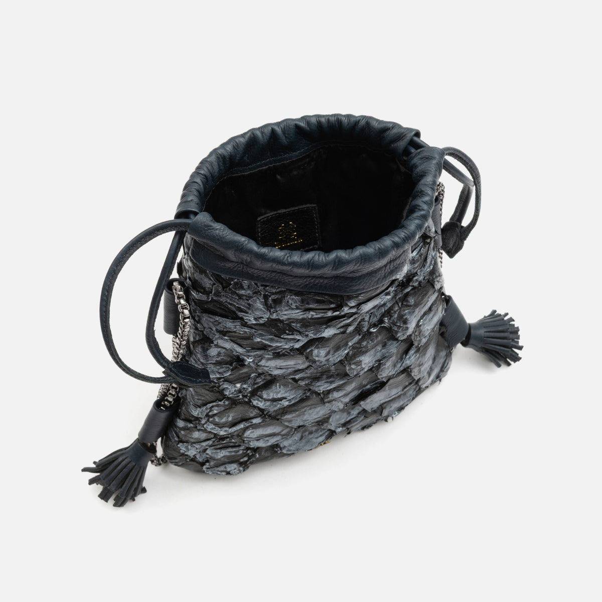 Bagphone em Couro Pirarucu Prata