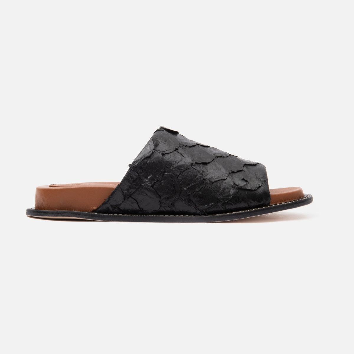 Papete em Couro Pirarucu Preto