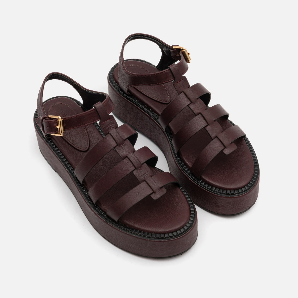 Flatform Fisherman em Couro Bordô