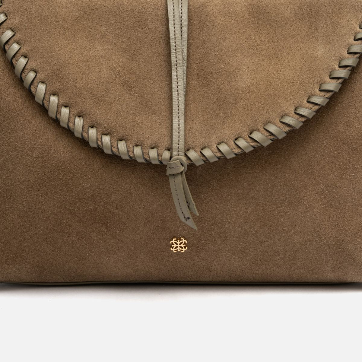 Bolsa Ivy em camurça khaki