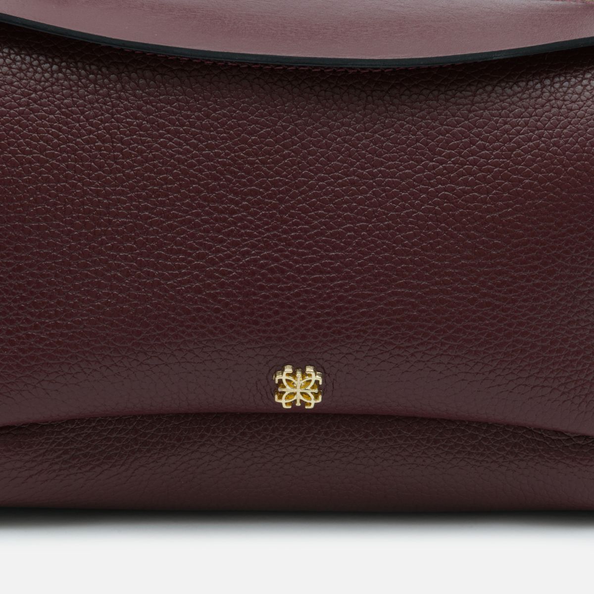 Bolsa Sil M em Couro Cabernet