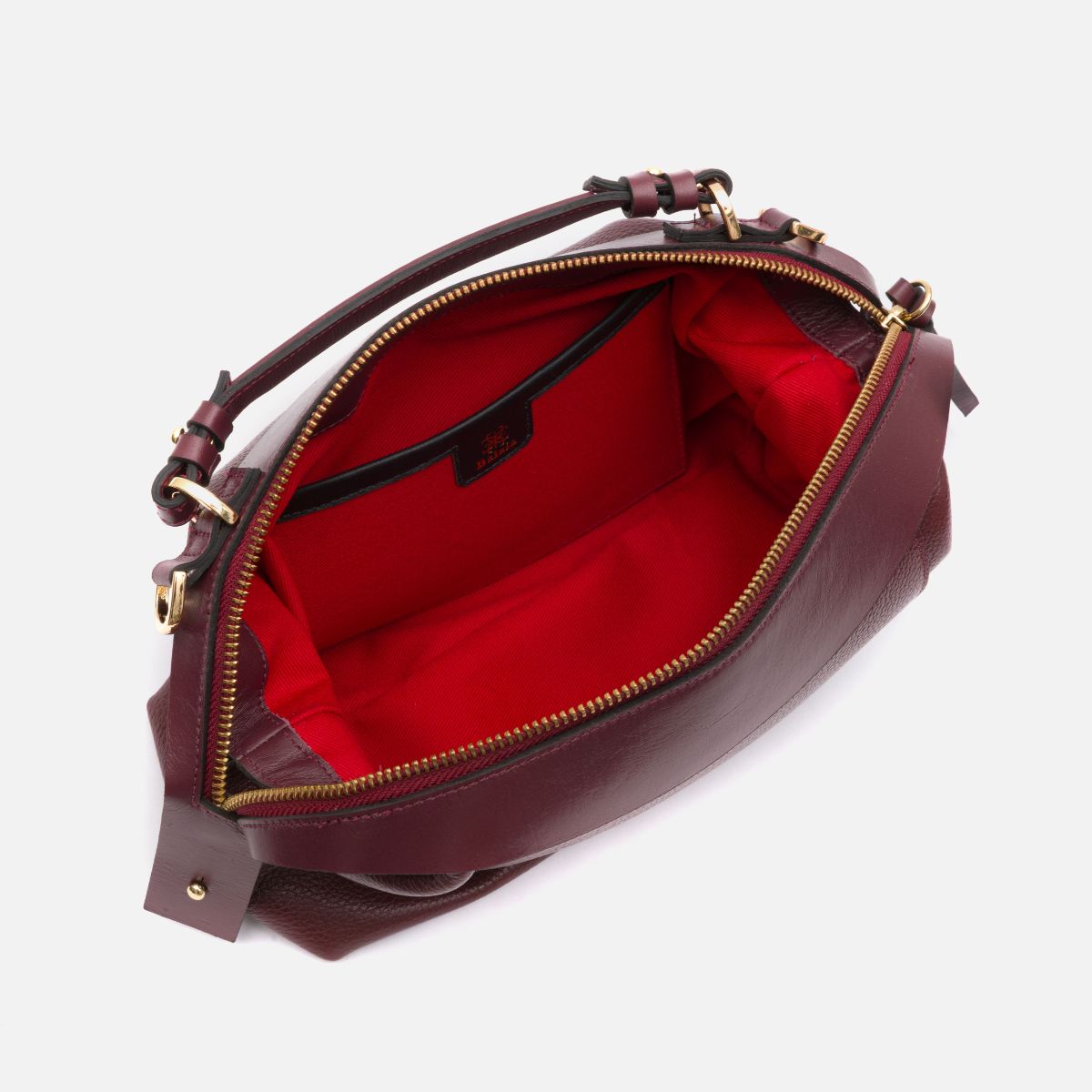 Bolsa Sil M em Couro Cabernet