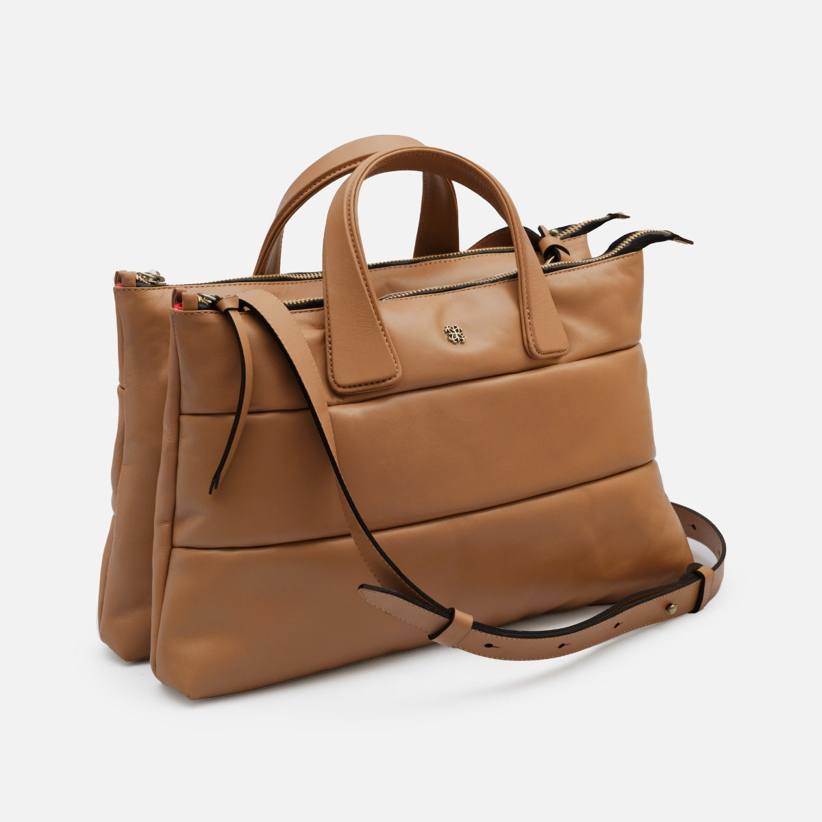 Bolsa Tote Mika M em Couro Cognac