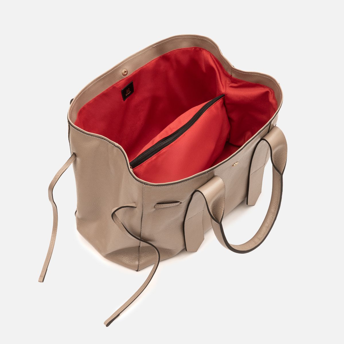 Bolsa Bianca com forro em Couro Grigio