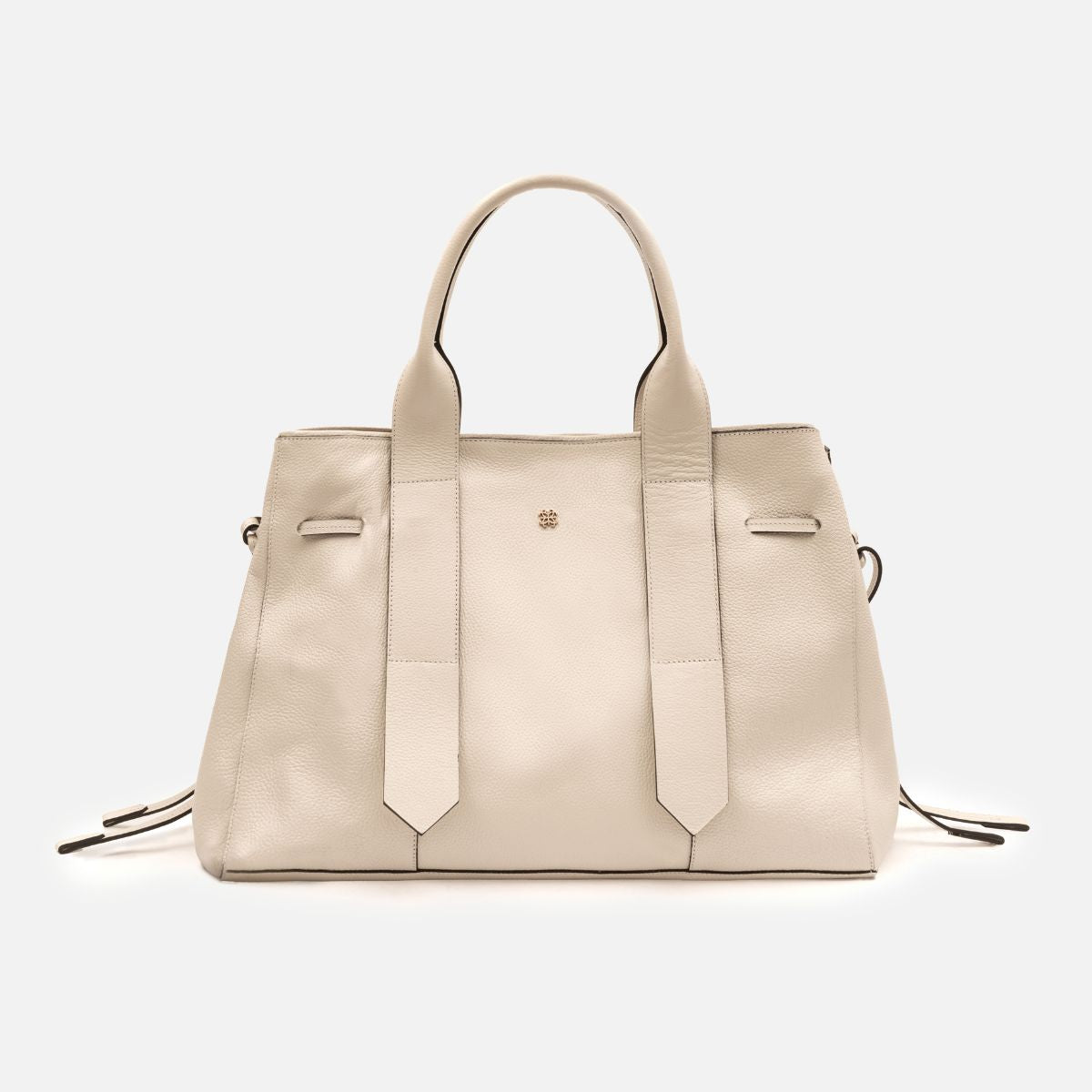 Bolsa Bianca com forro em Couro Off White