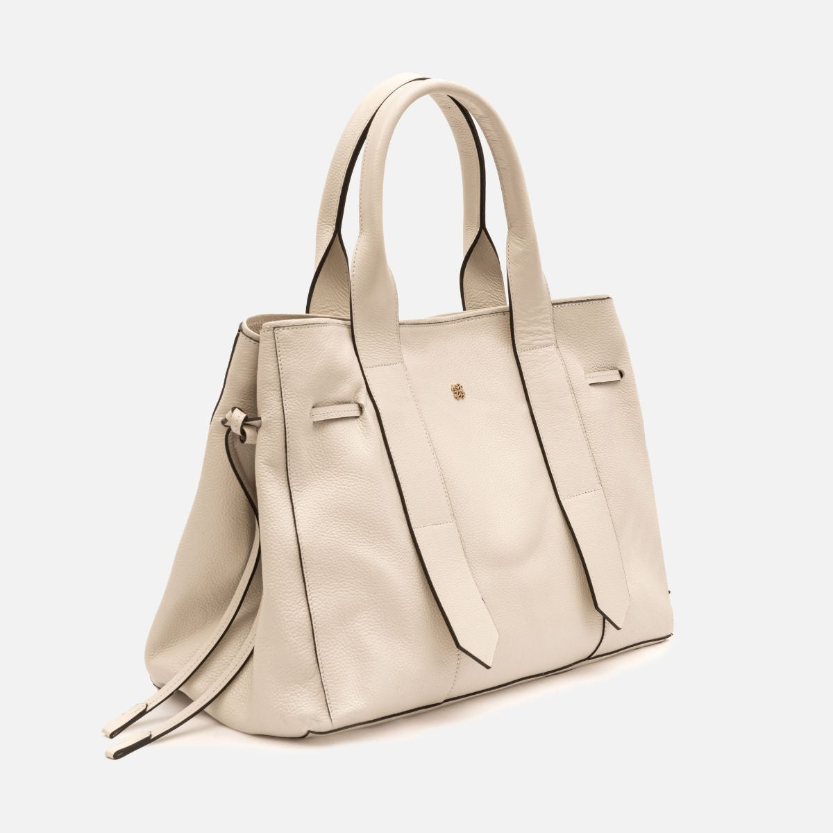 Bolsa Bianca com forro em Couro Off White