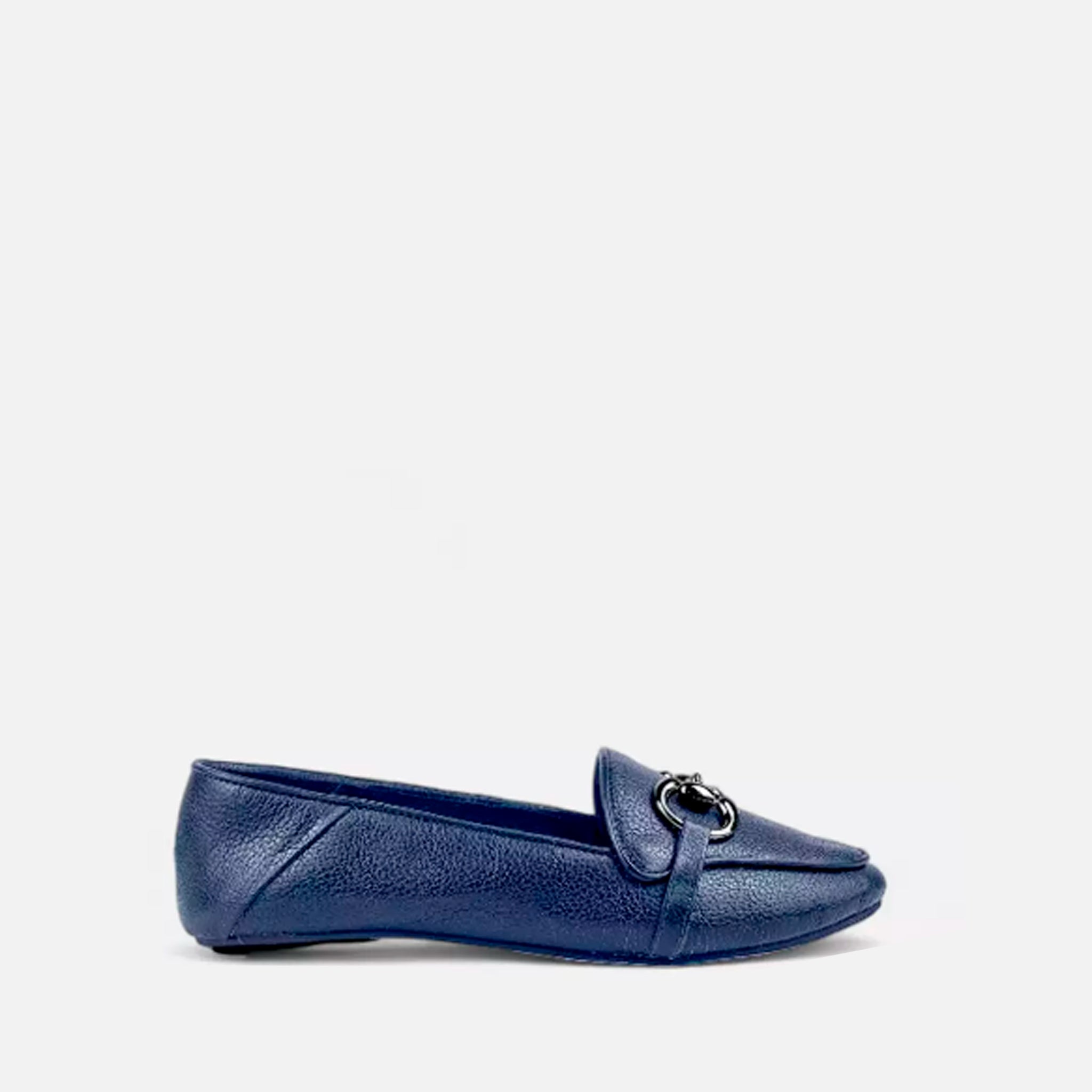 Mocassim com Detalhe em Metal em Couro Eclipse