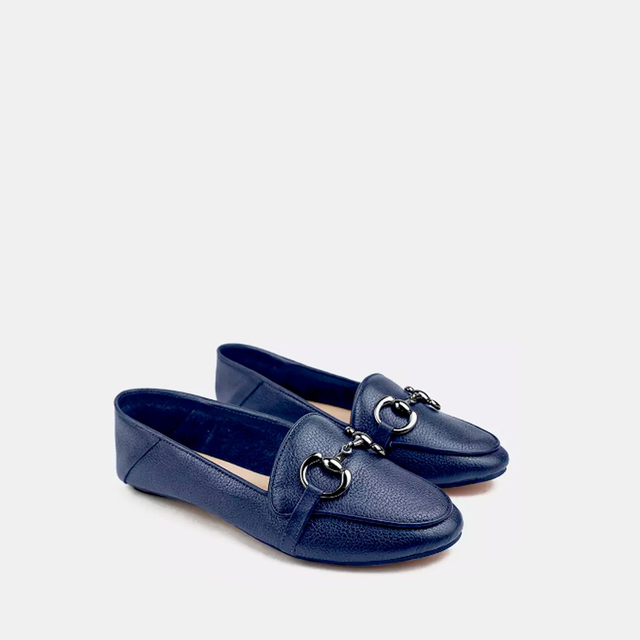 Mocassim com Detalhe em Metal em Couro Eclipse