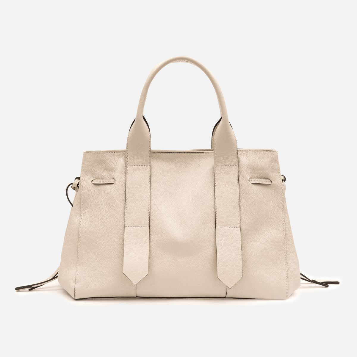 Bolsa Bianca com forro em Couro Off White