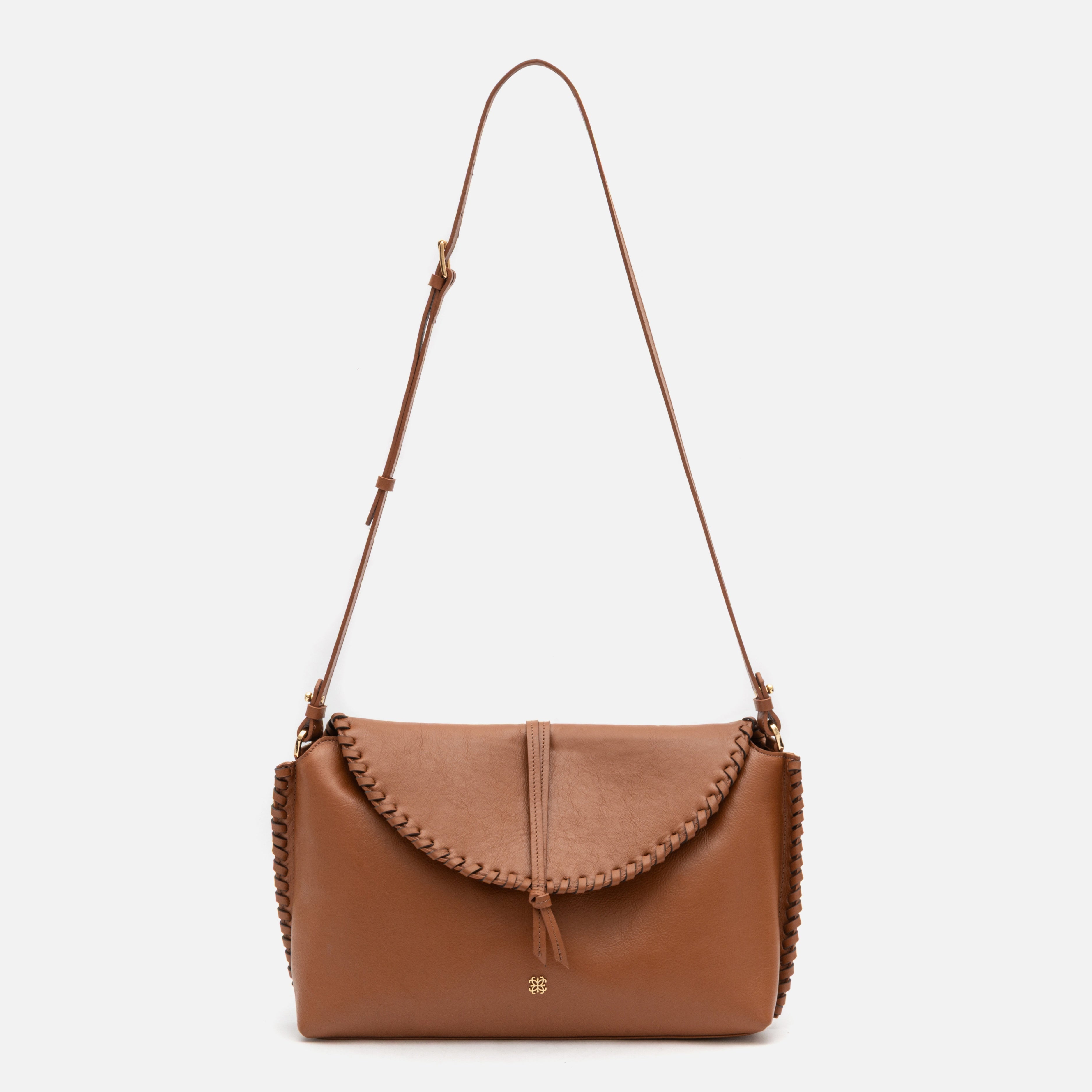Bolsa Ivy em couro carmel