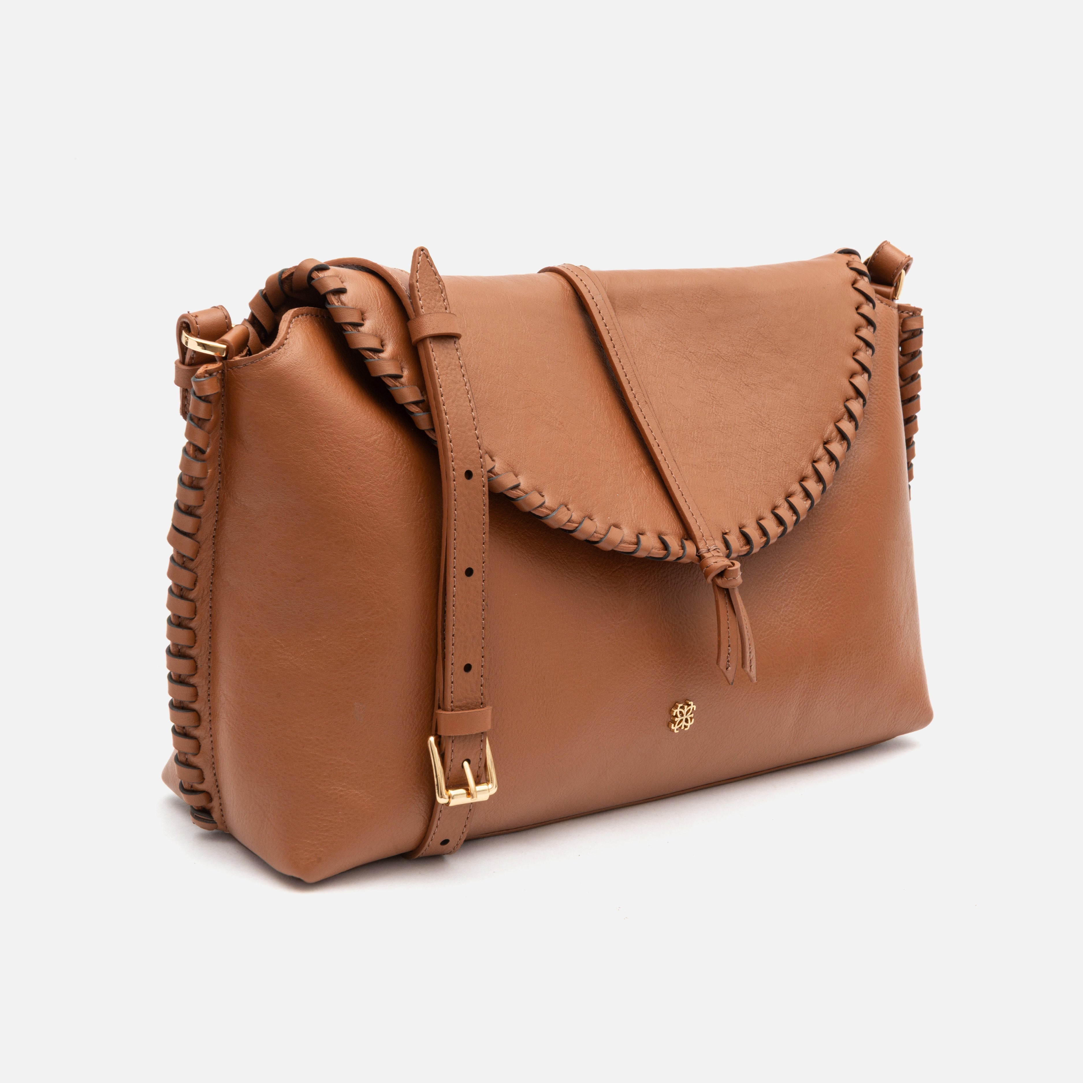 Bolsa Ivy em couro carmel