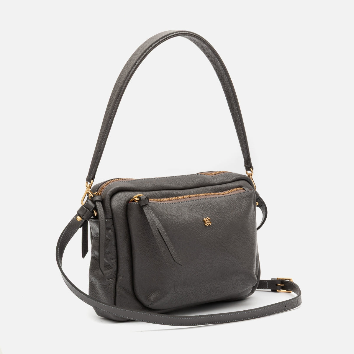 Bolsa Mira em Couro Grafite