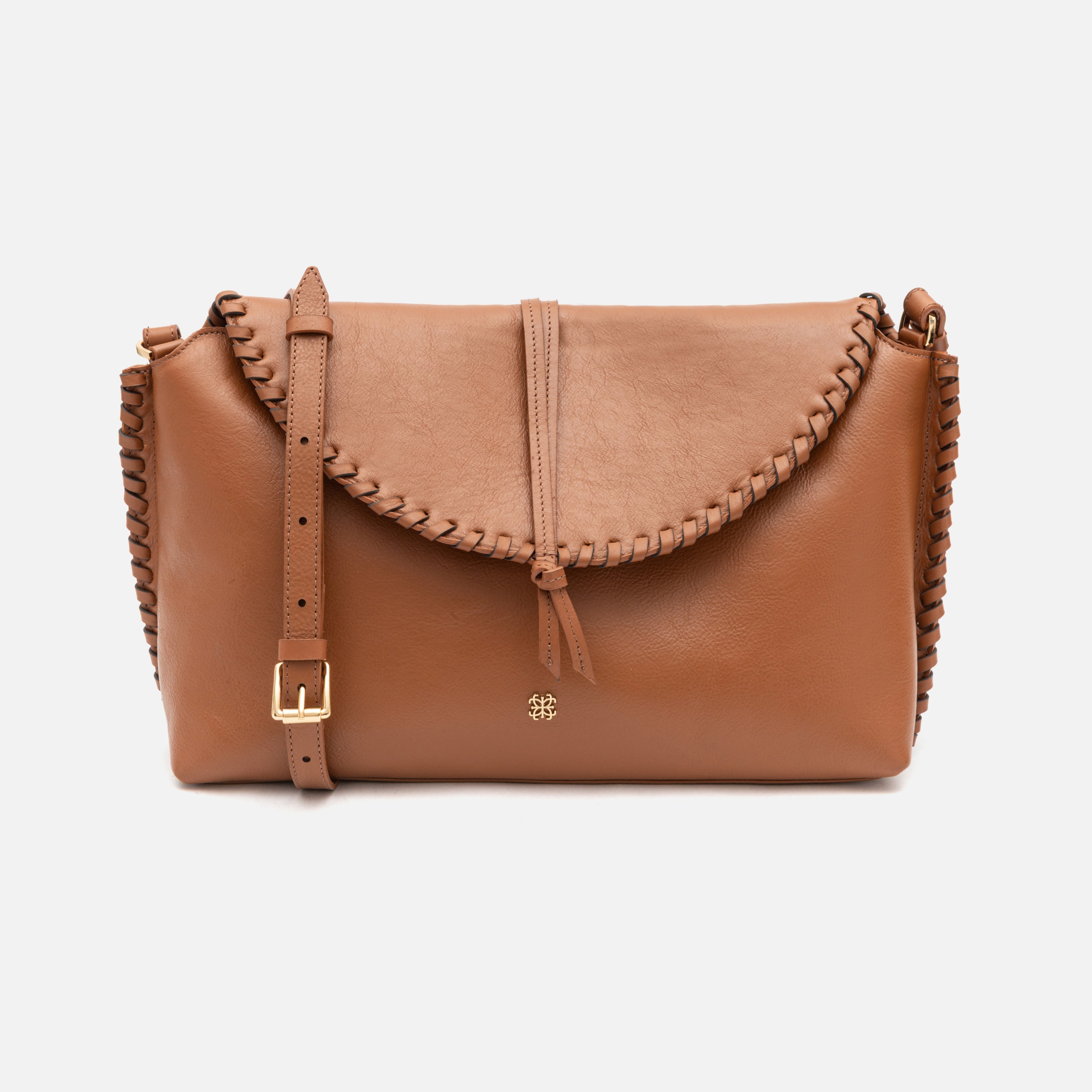 Bolsa Ivy em couro carmel