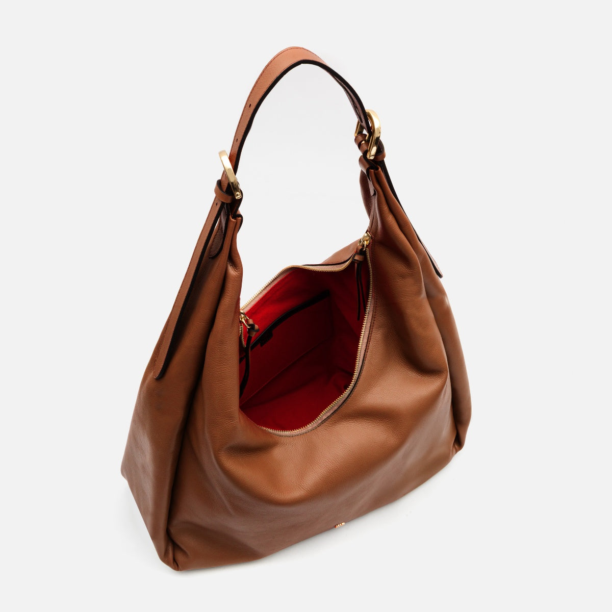 Bolsa Cleo Hobo em Couro Carmel