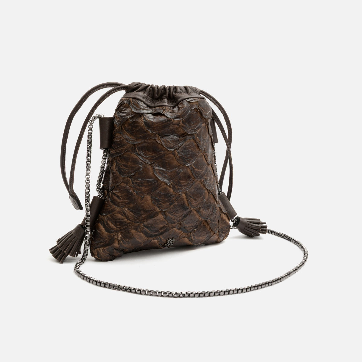 Bagphone em Couro Pirarucu Café