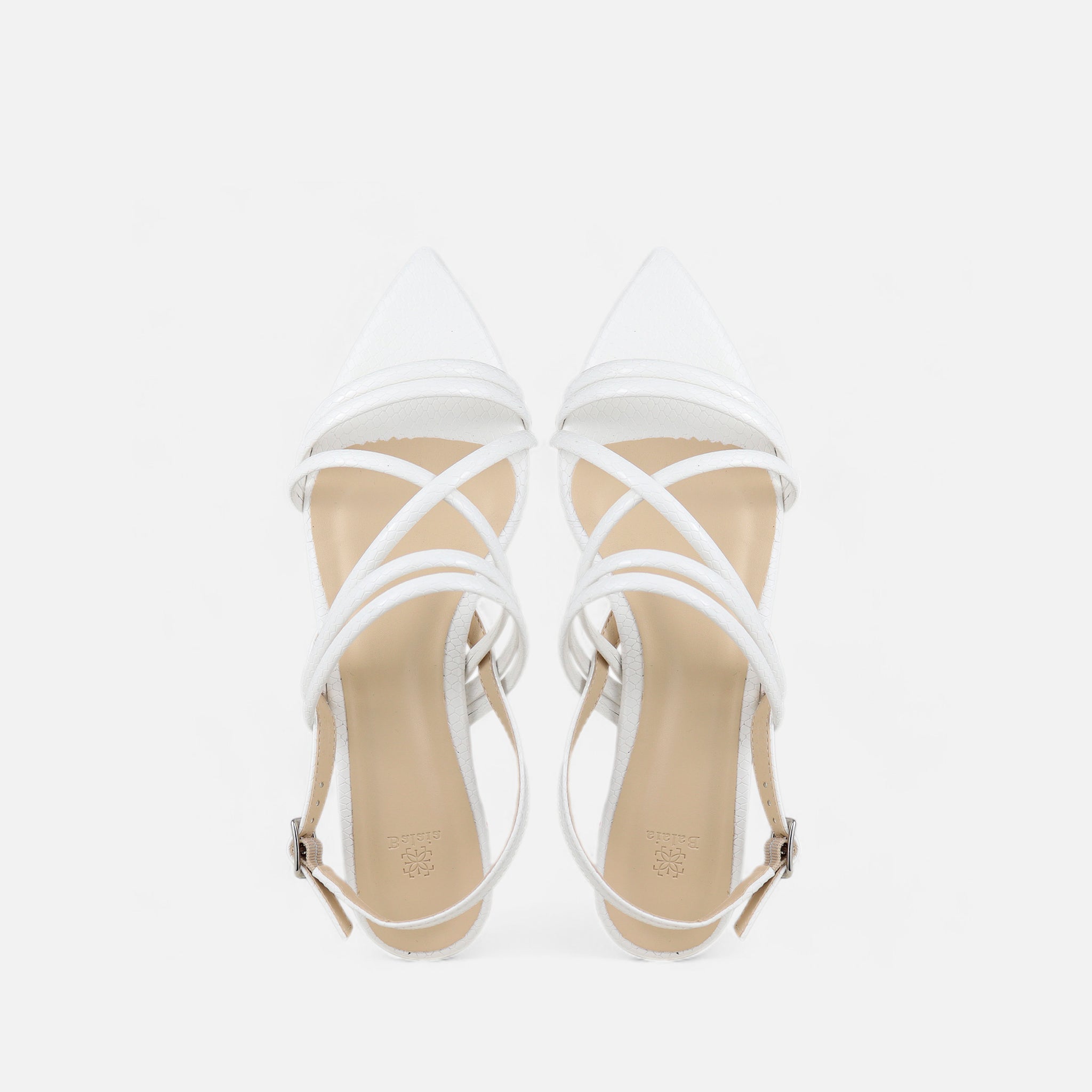 Rasteira Tiras Cruzadas Lezard Branco