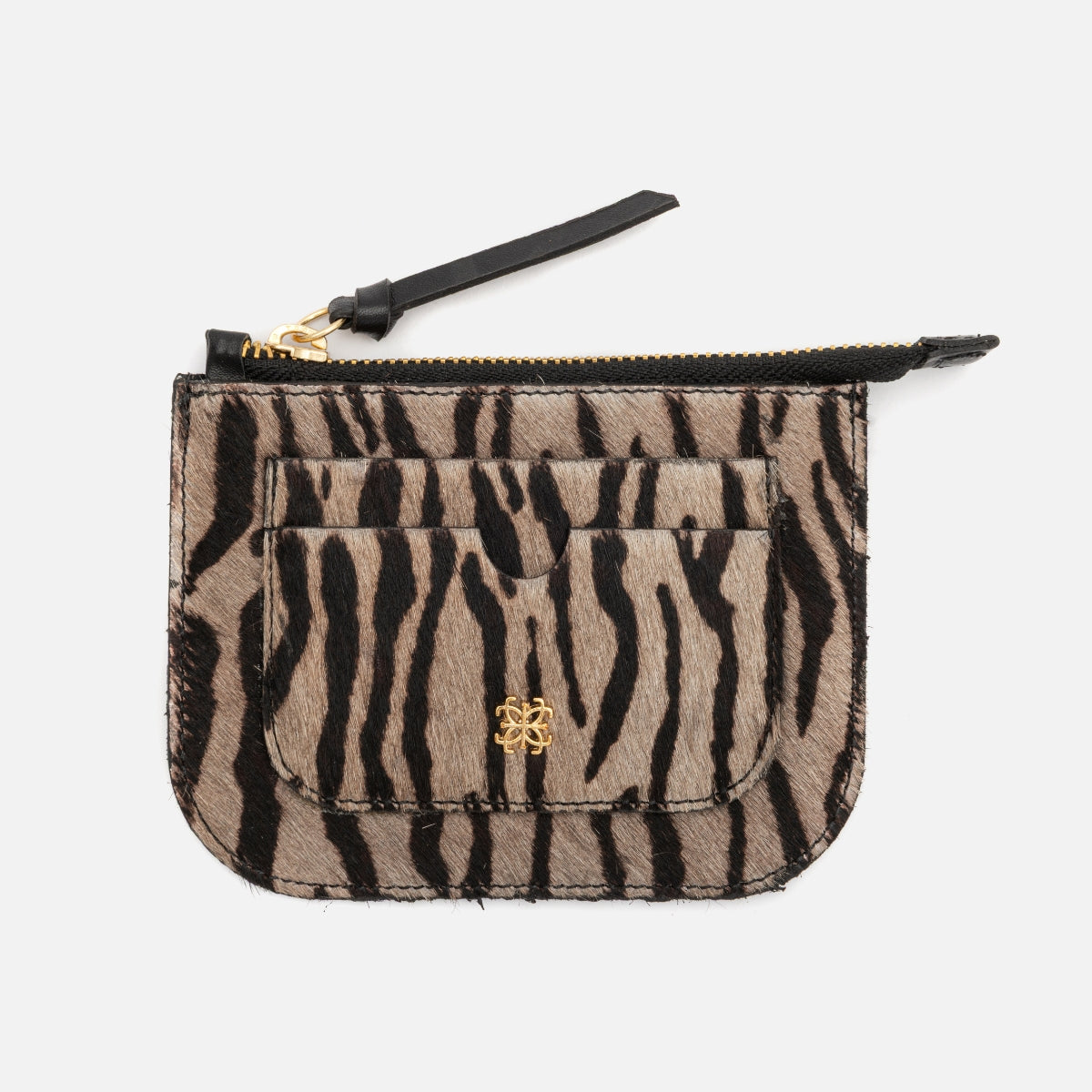 Porta Cartão em Pelo Cinza Listrado