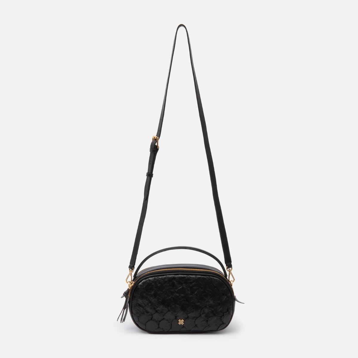 Bolsa Lívia em Couro Pirarucu Preto