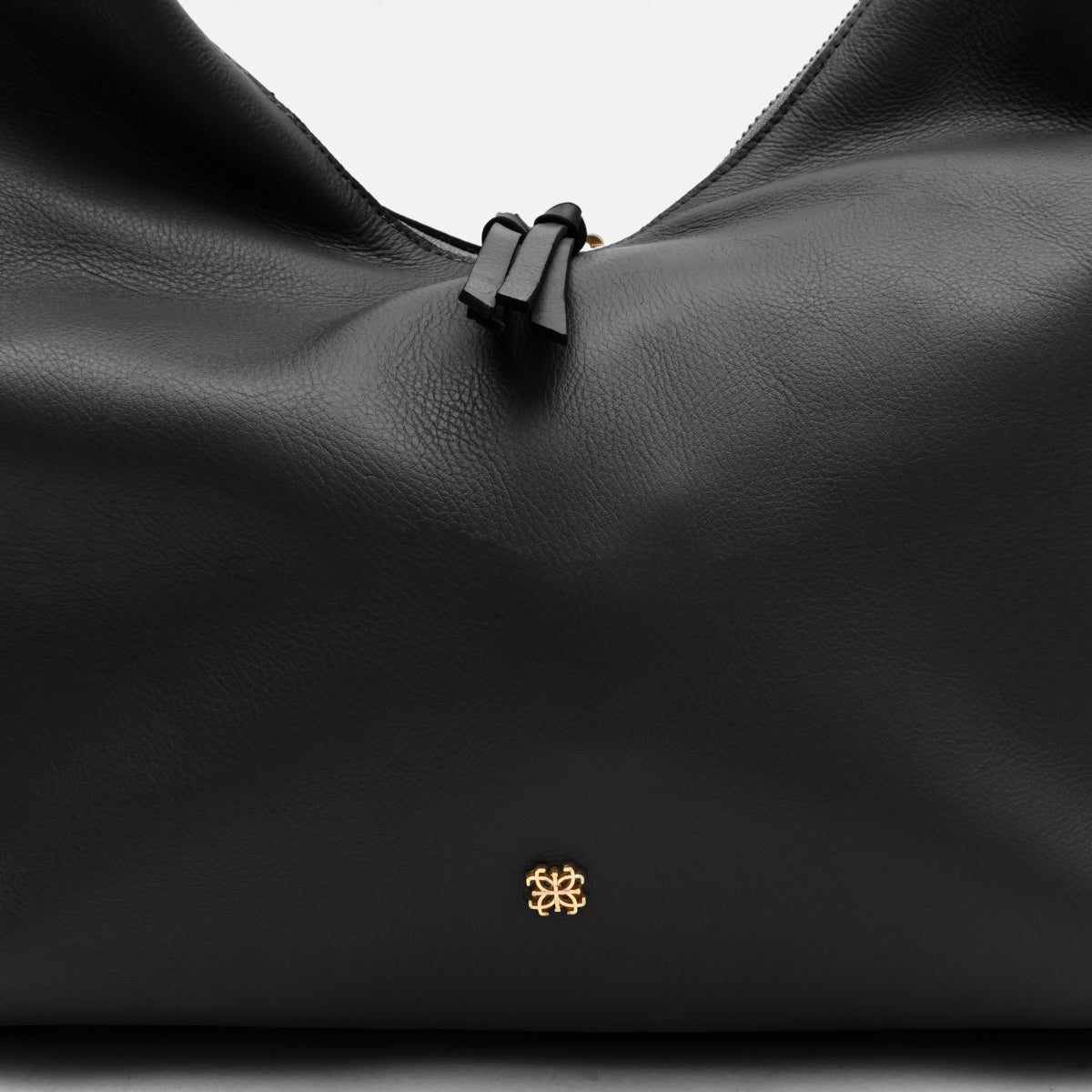 Bolsa Cleo hobo em couro preto